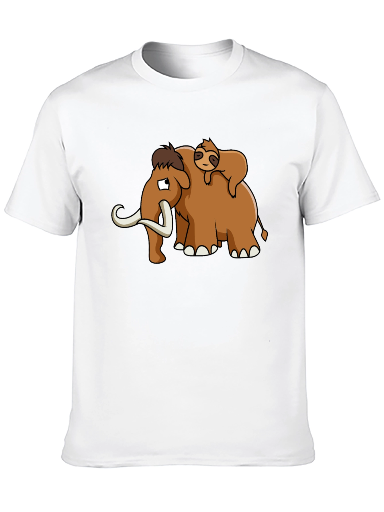 Mammoth & Sloth Graphic Tee - Black Cotton