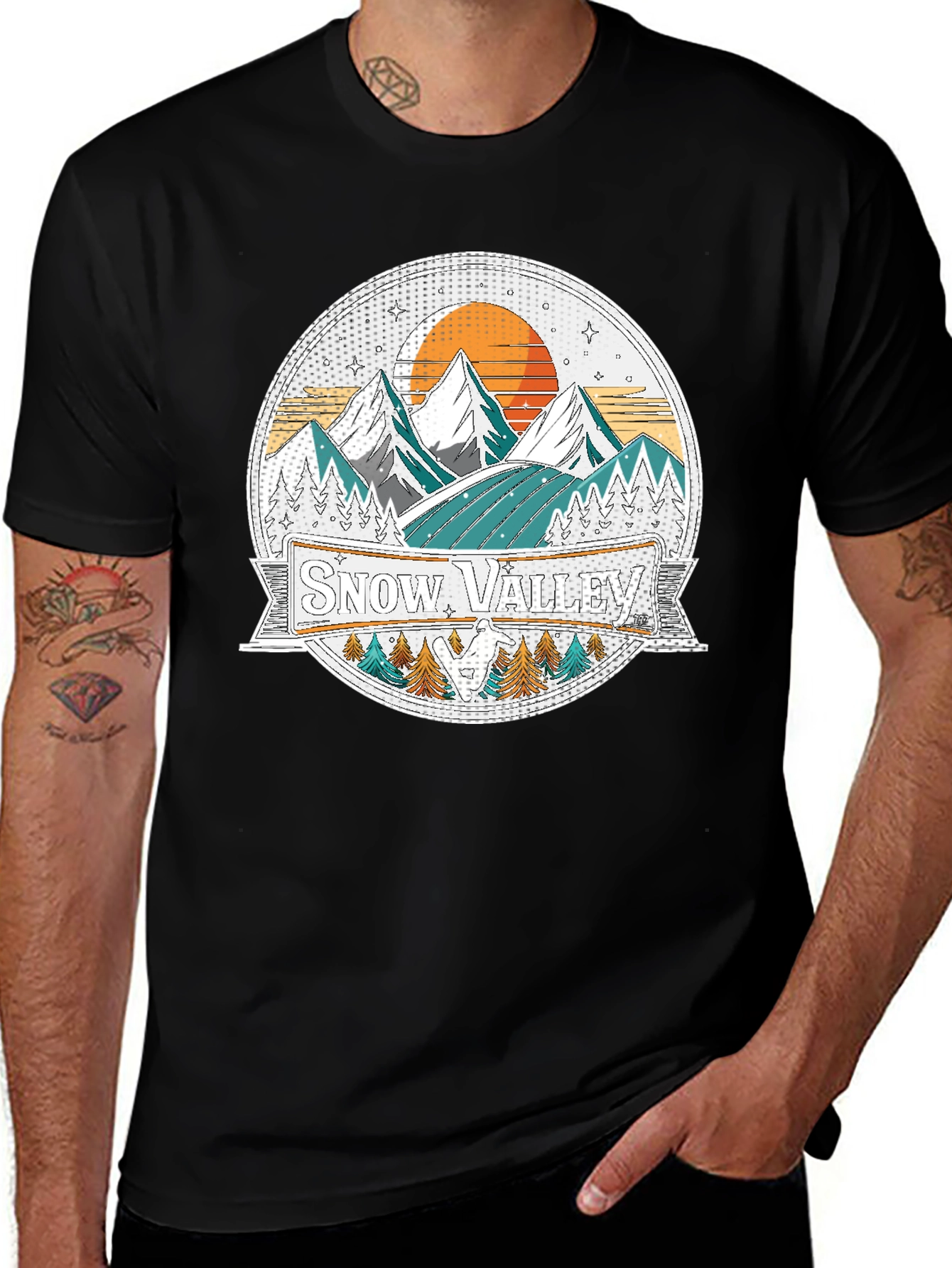 Snow Valley Graphic Tee - Mountain Adventure