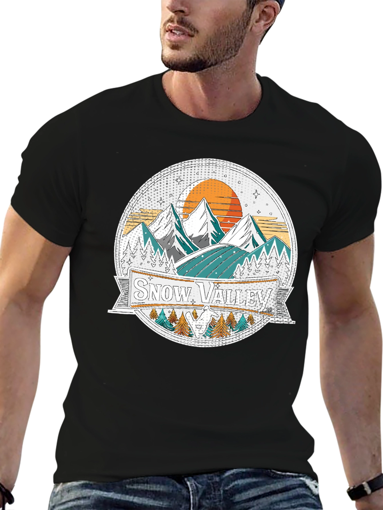 Snow Valley Graphic Tee - Mountain Adventure