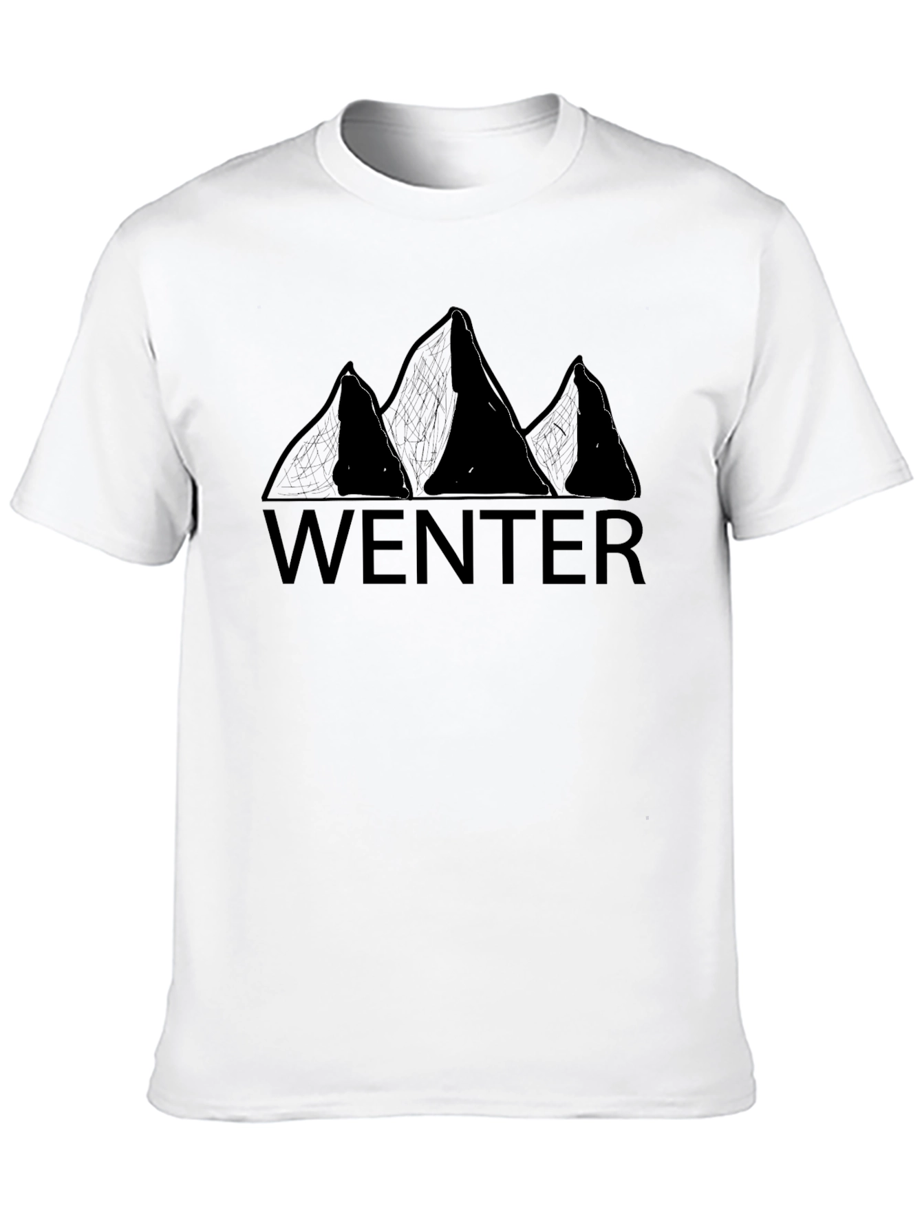 WENTER Mountain Graphic Print T-Shirt - Black
