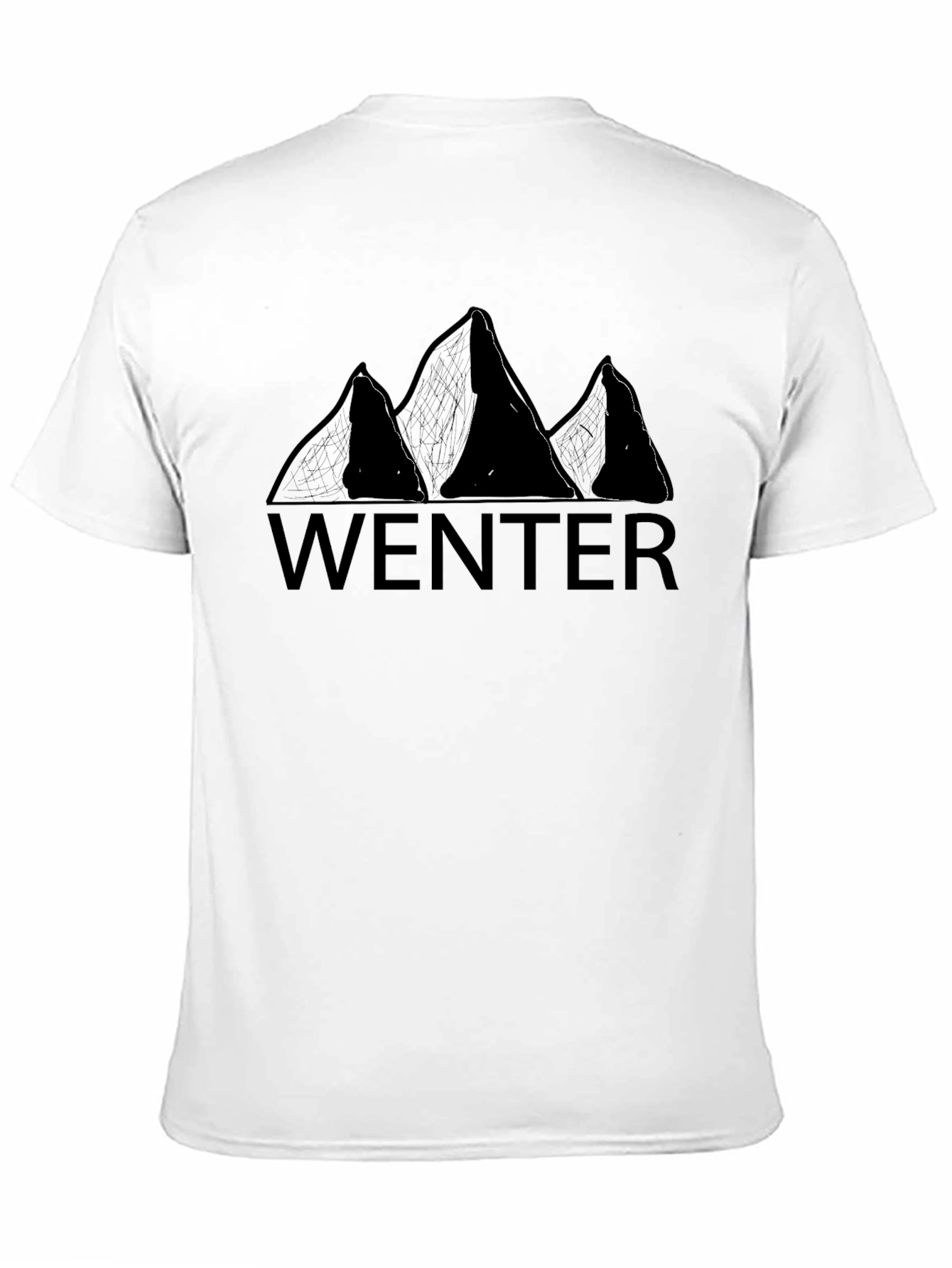 WENTER Mountain Graphic Print T-Shirt - Black