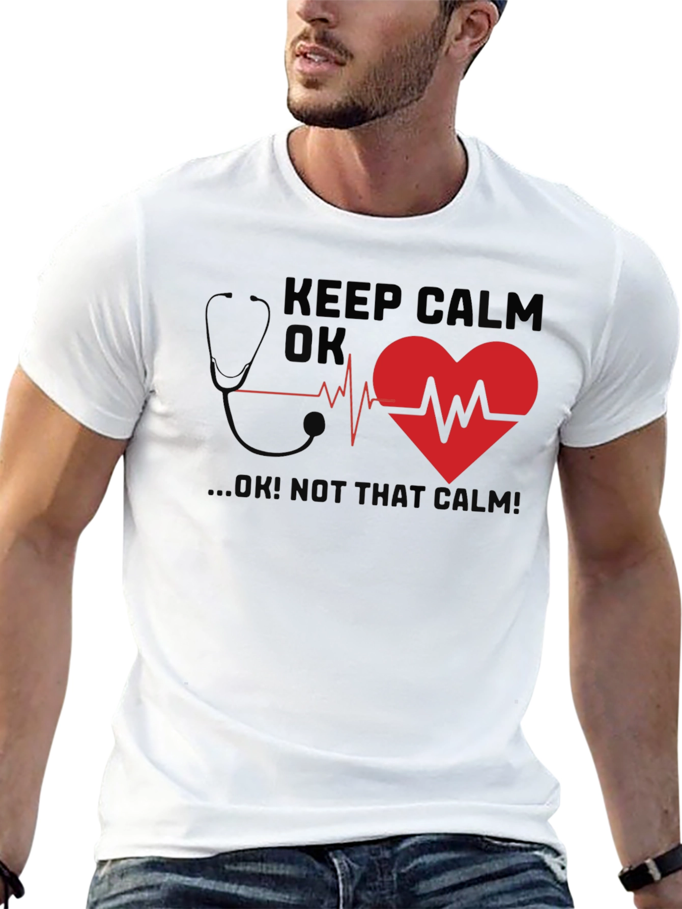 Keep Calm Heartbeat Graphic T-Shirt