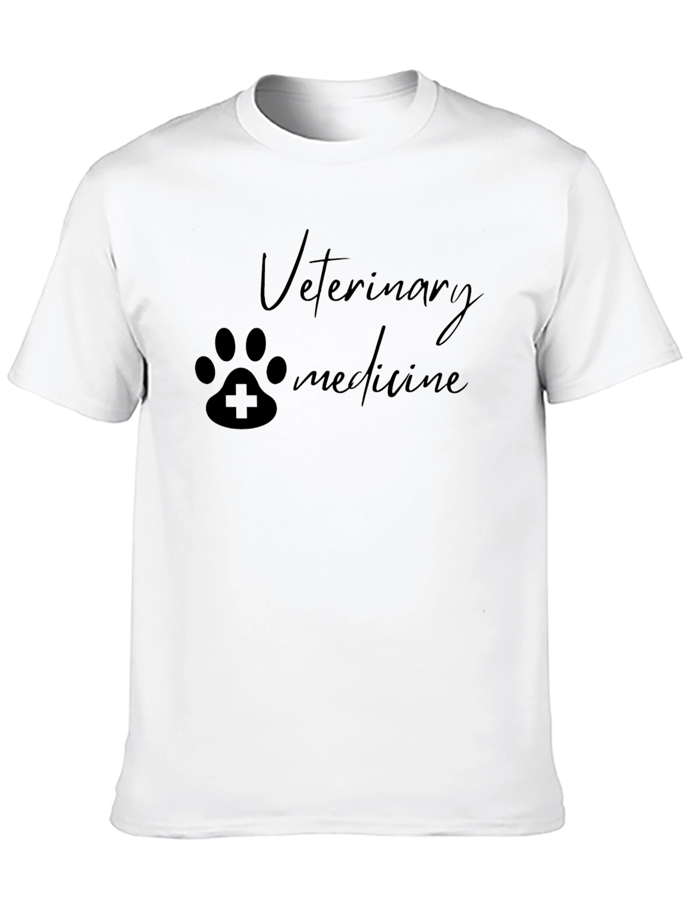 Veterinary Medicine Paw Print T-Shirt - Black