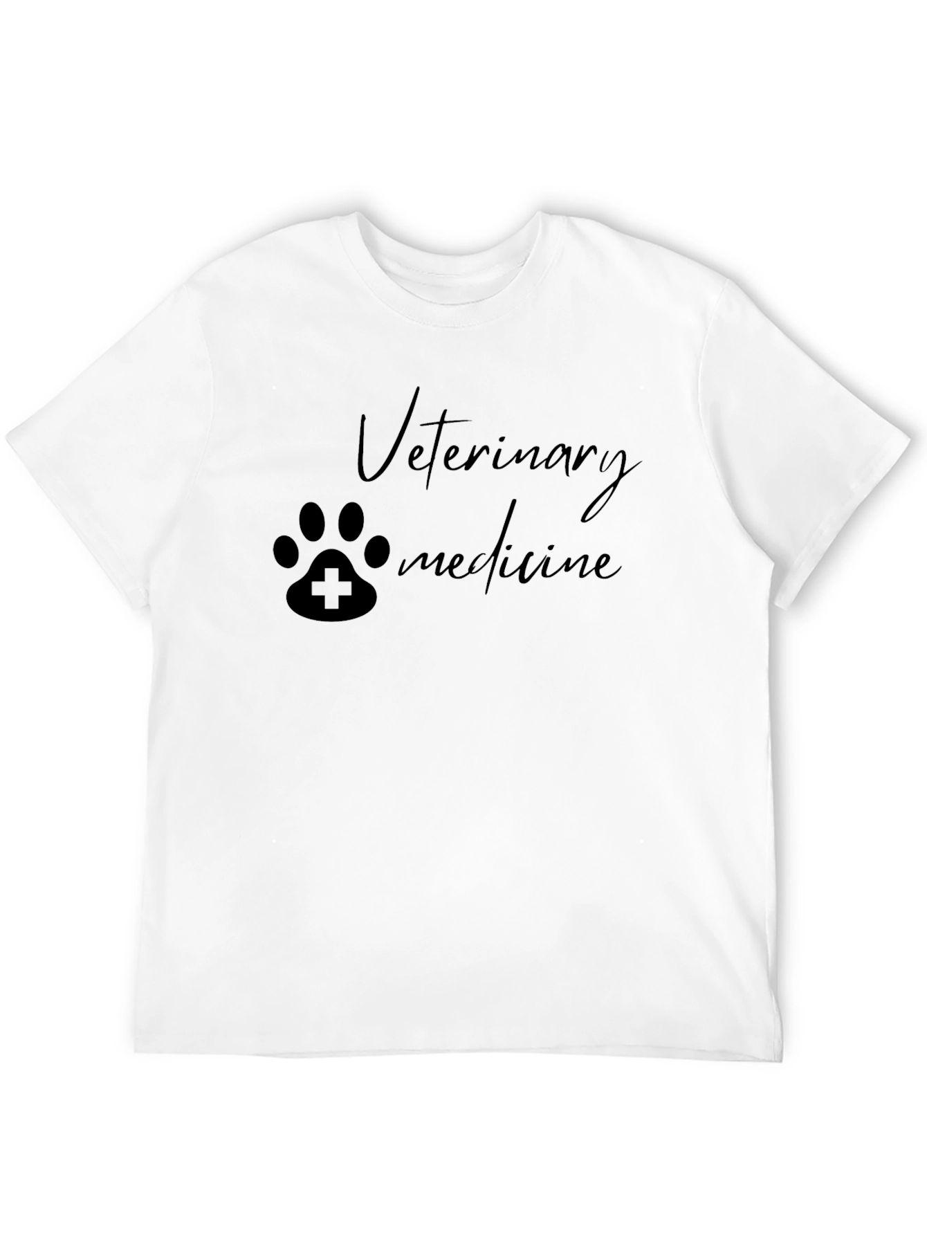 Veterinary Medicine Paw Print T-Shirt - Black