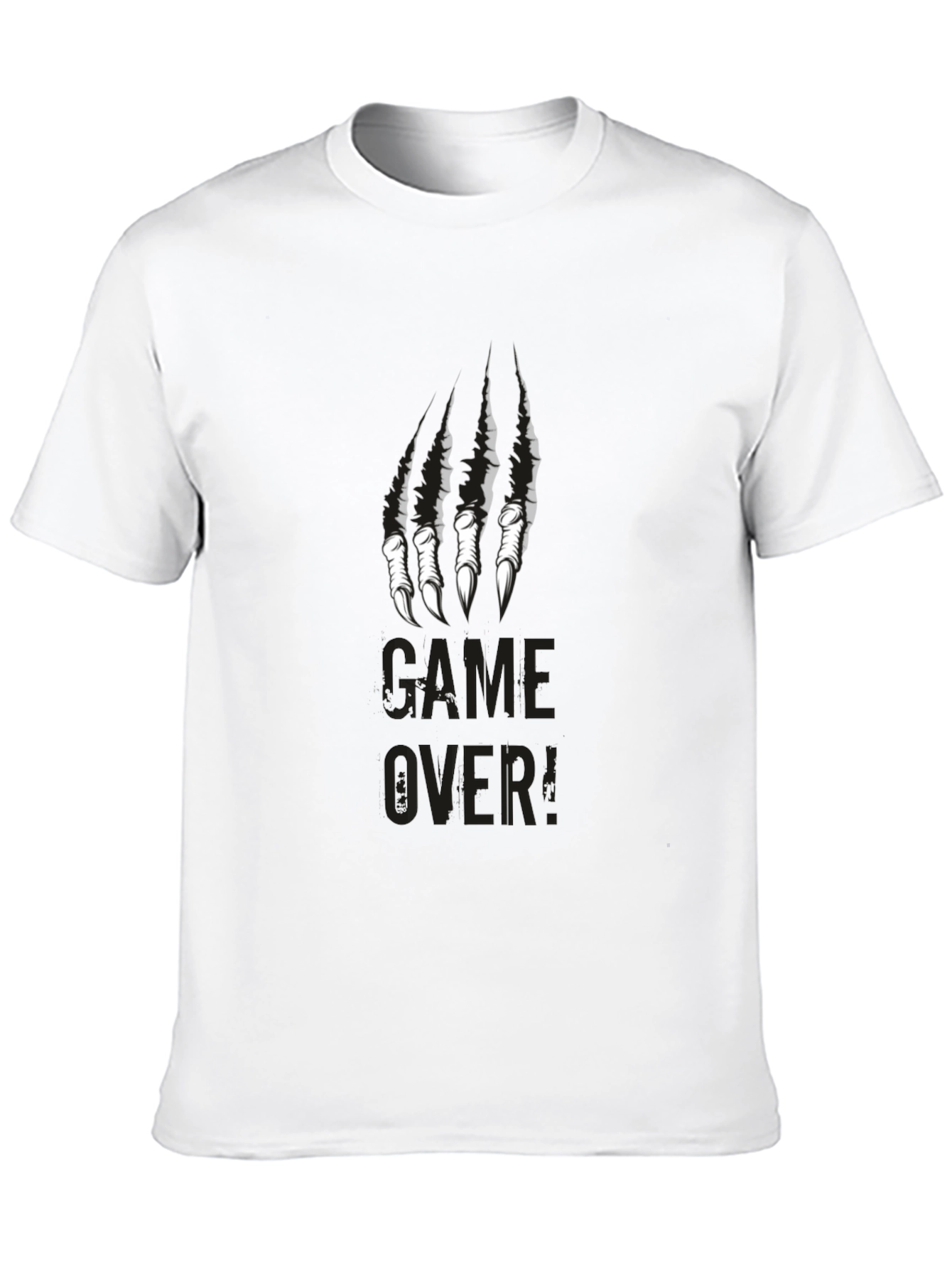 Game Over Graphic Print Crew Neck Tee
