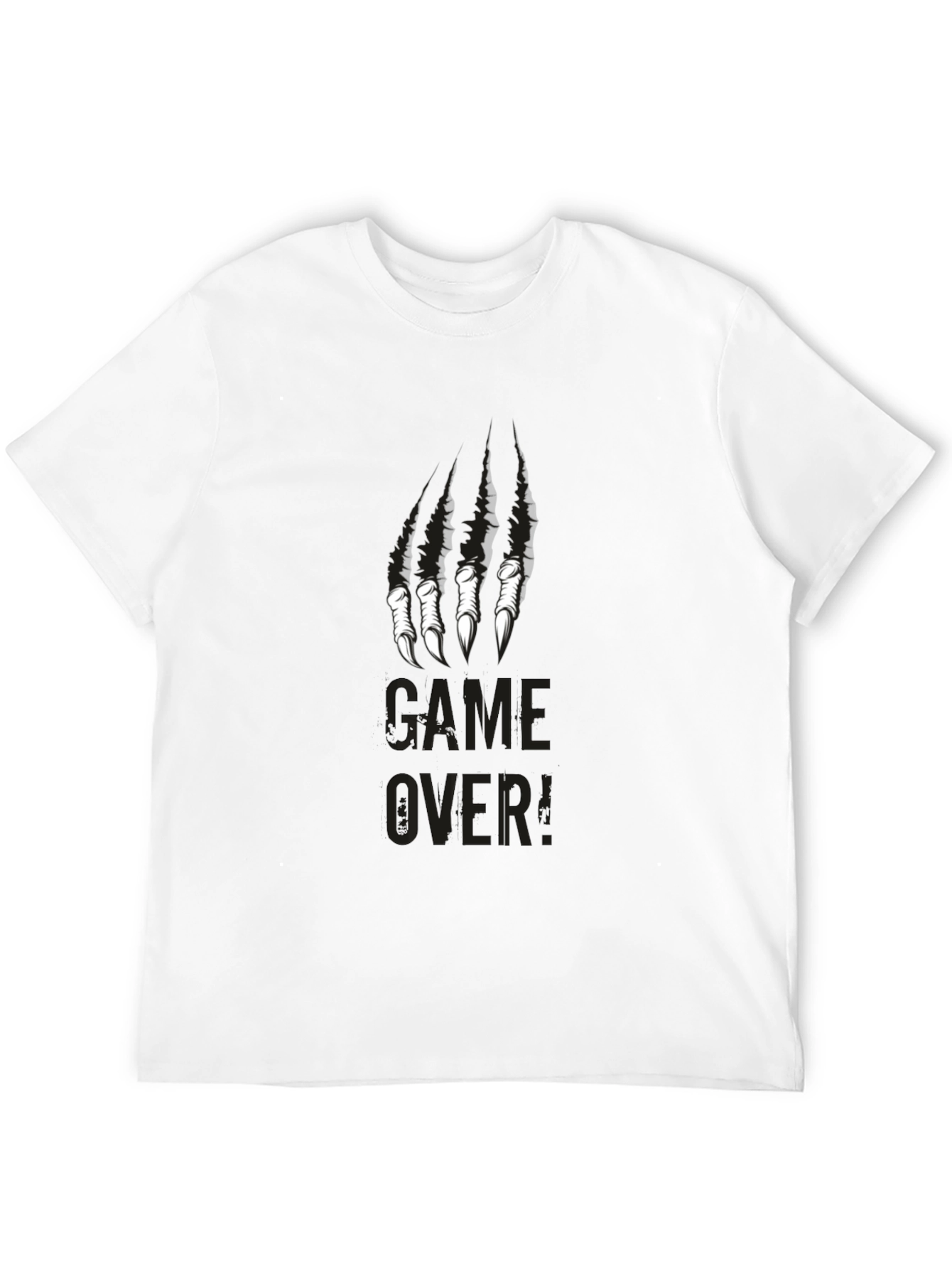 Game Over Graphic Print Crew Neck Tee