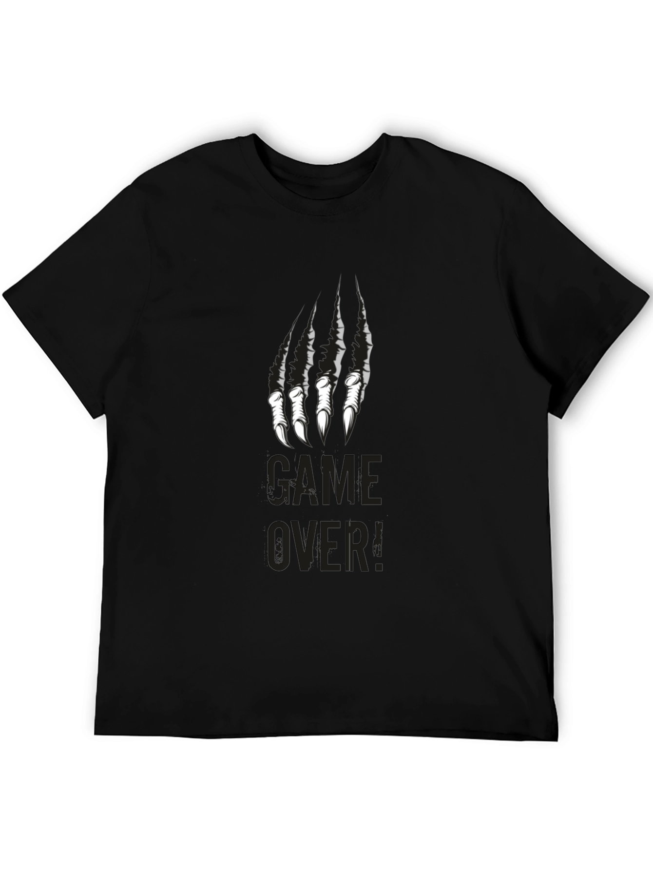 Game Over Graphic Print Crew Neck Tee