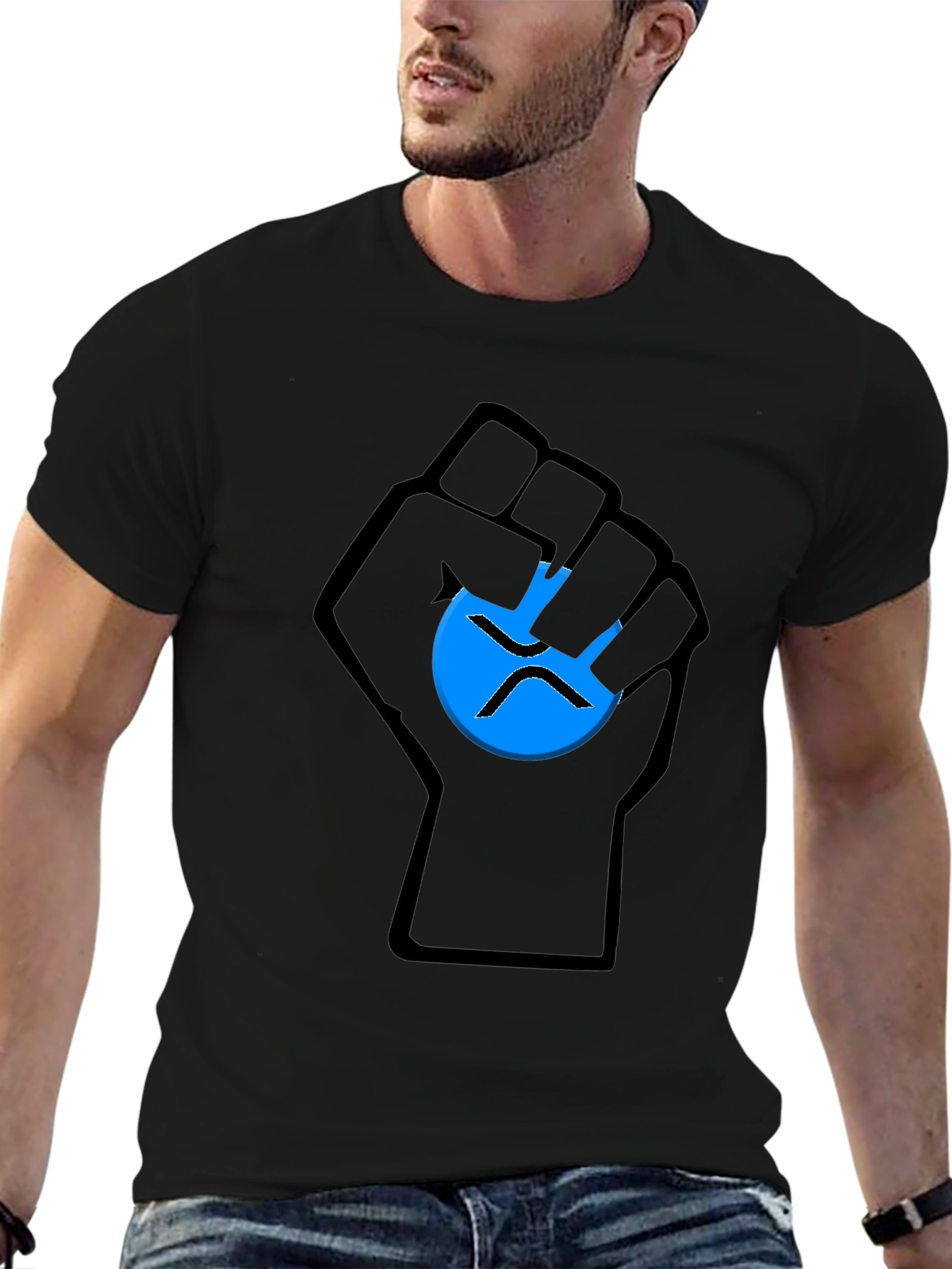 Ripple XRP Crypto Fist Black T-Shirt