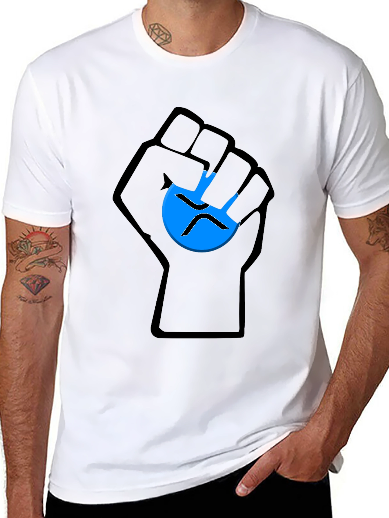Ripple XRP Crypto Fist Black T-Shirt