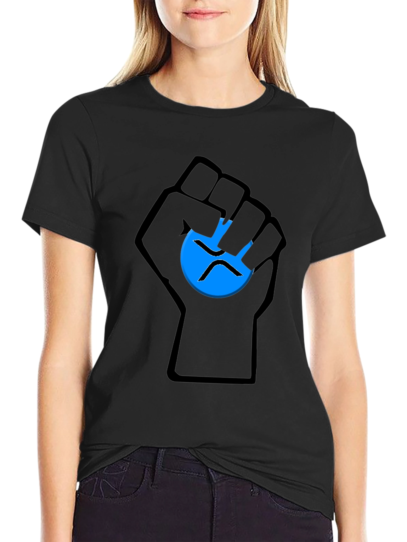 Ripple XRP Crypto Fist Black T-Shirt