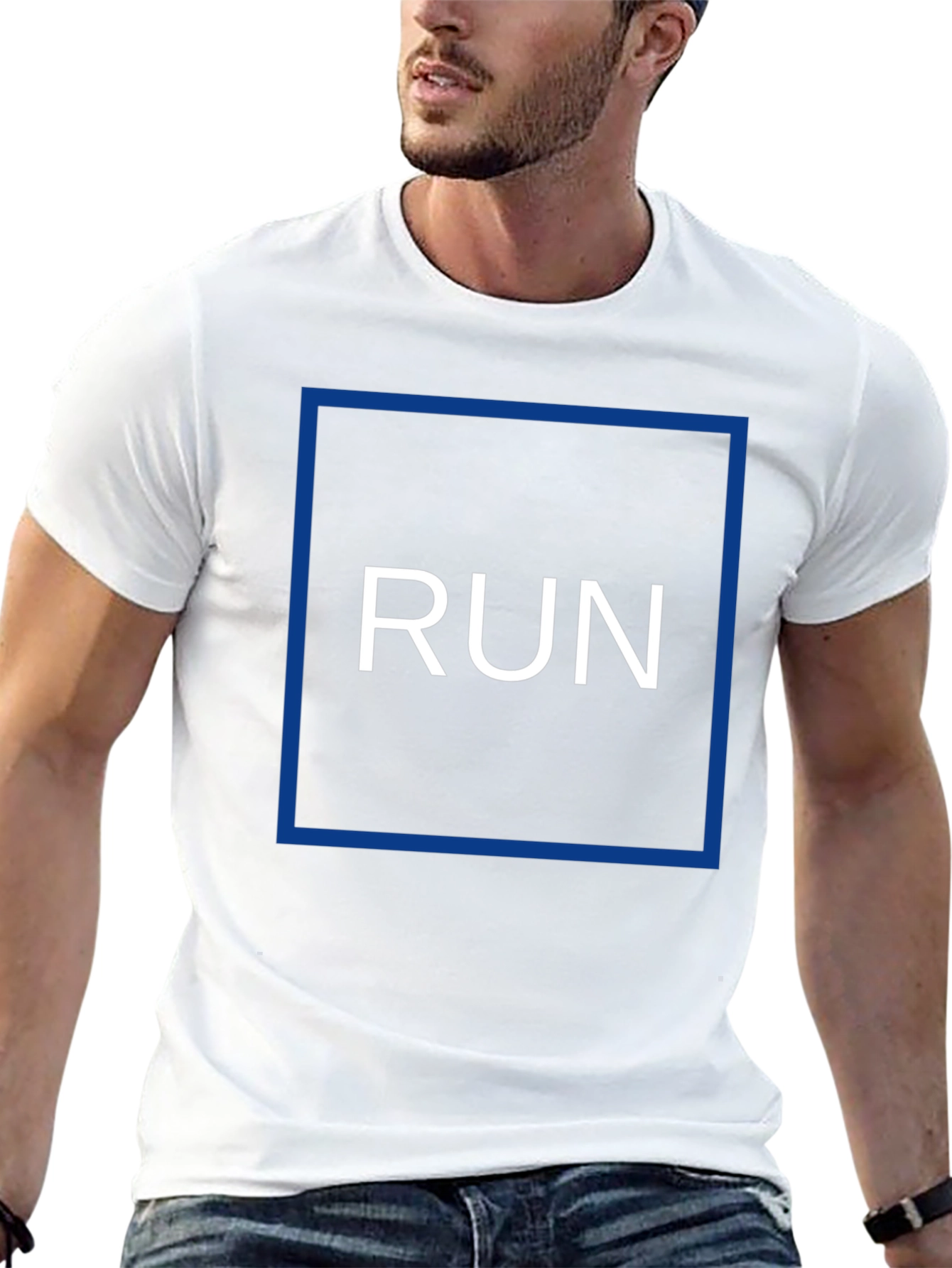 Run Graphic Tee - Black Cotton Blend T-Shirt