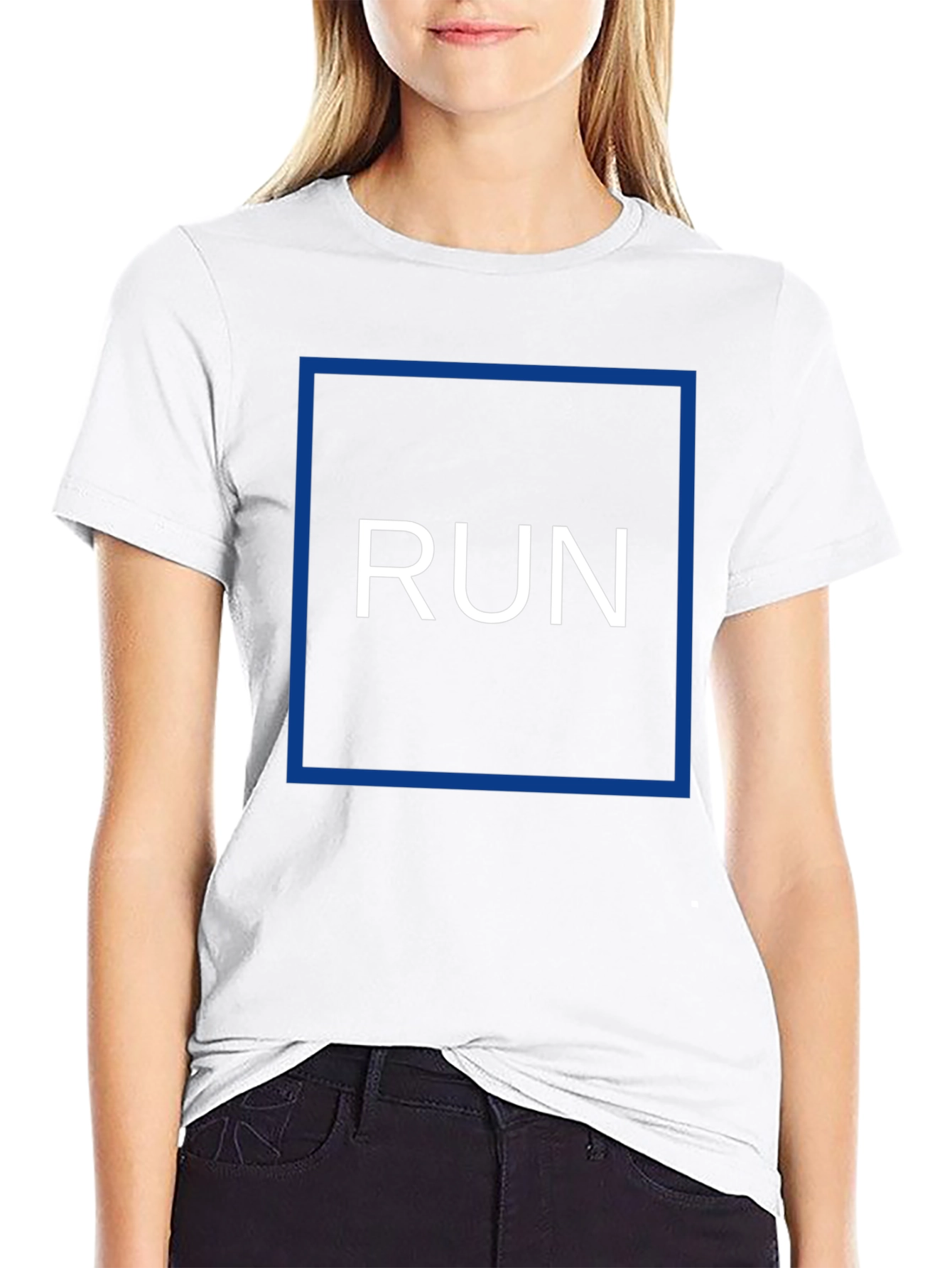 Run Graphic Tee - Black Cotton Blend T-Shirt