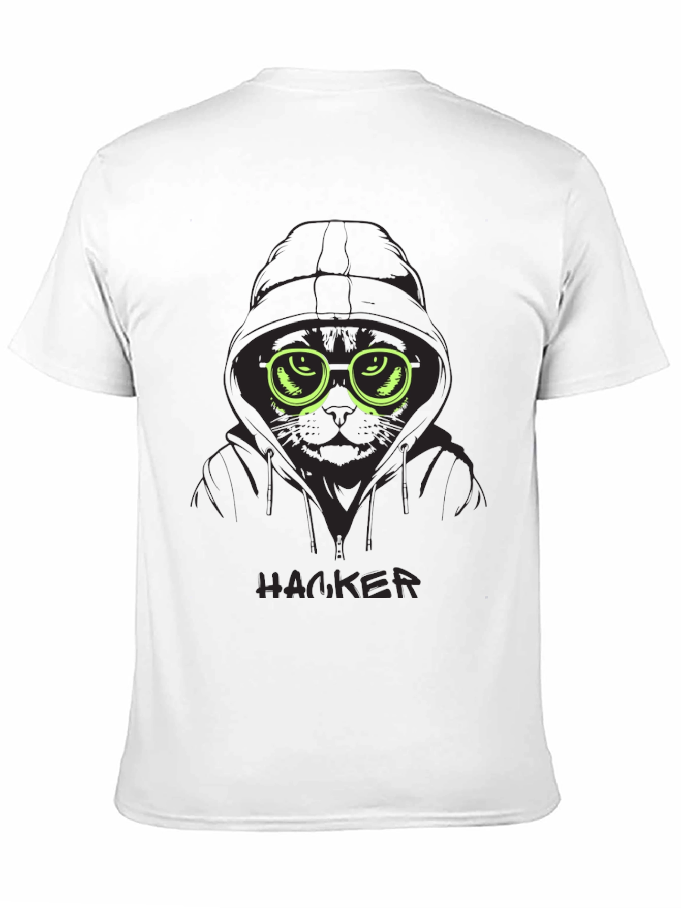 Hacker Cat Graphic Tee - Cool & Unique Design