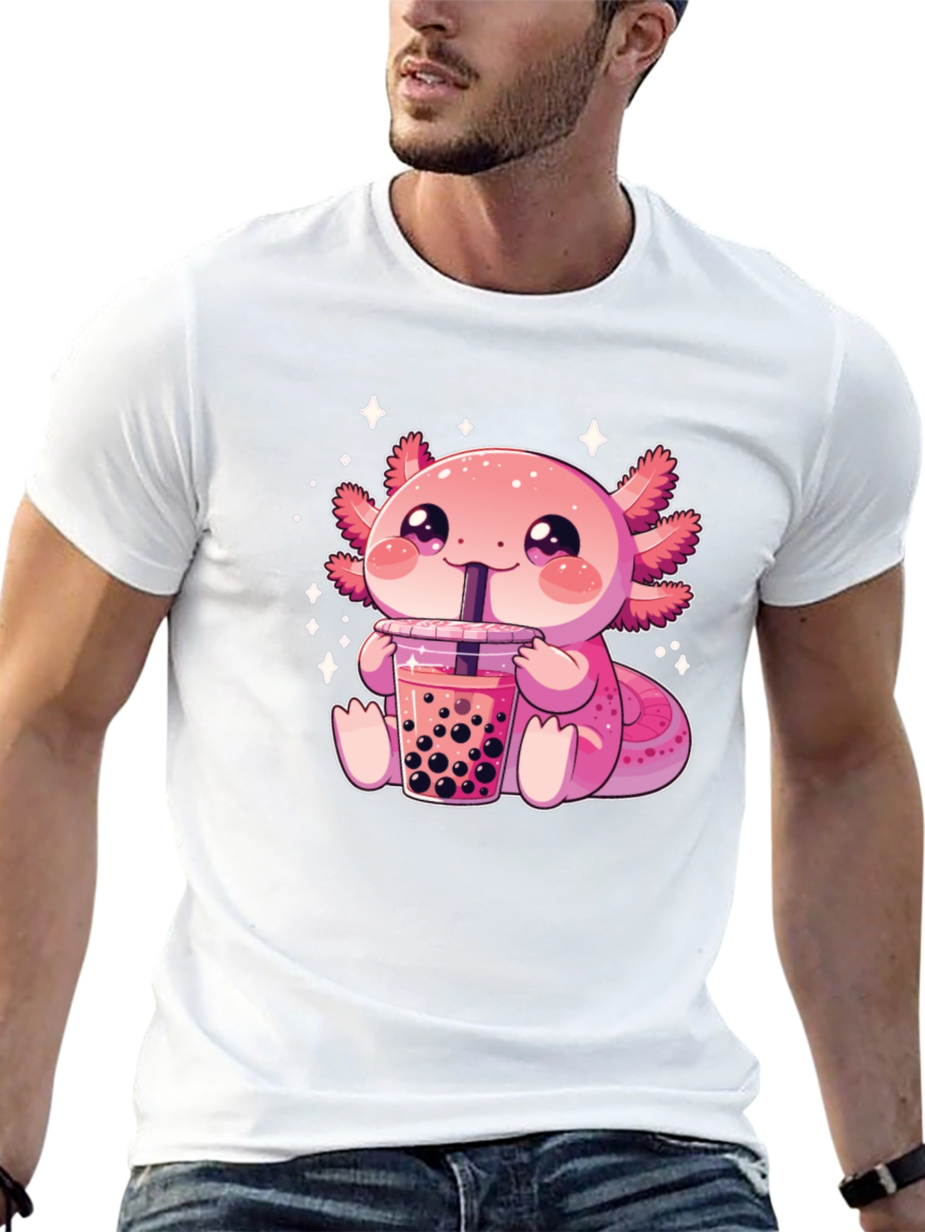 Axolotl Boba Tea Graphic T-Shirt