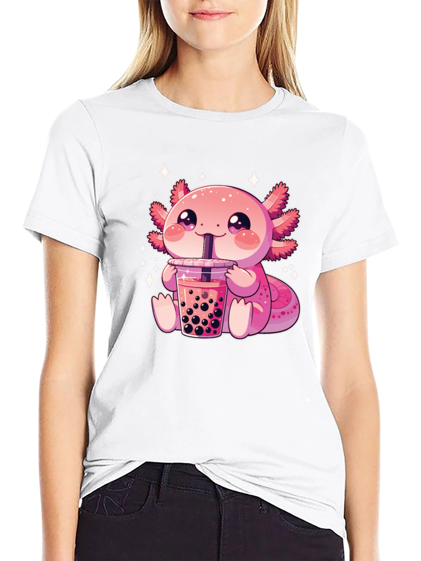 Axolotl Boba Tea Graphic T-Shirt