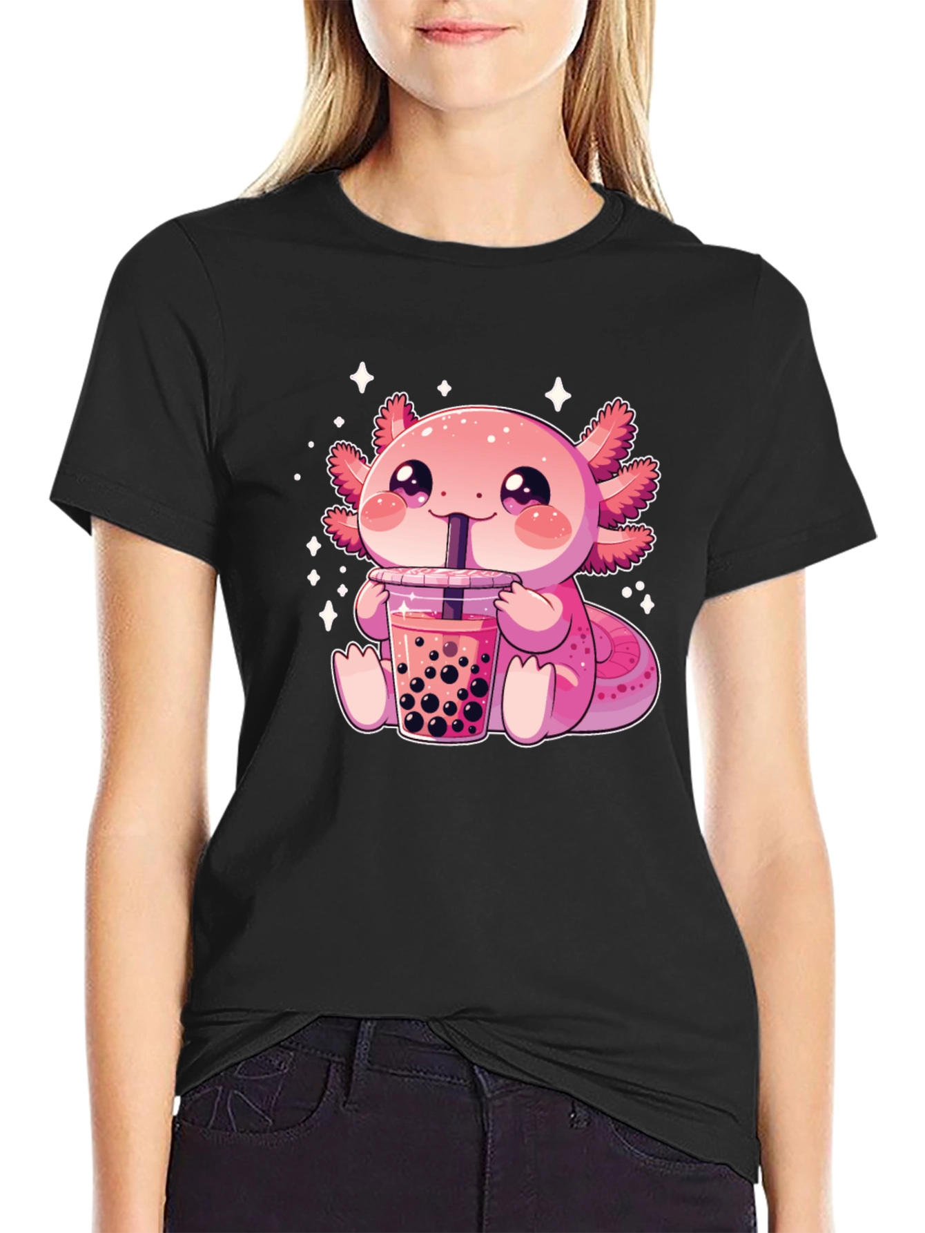 Axolotl Boba Tea Graphic T-Shirt