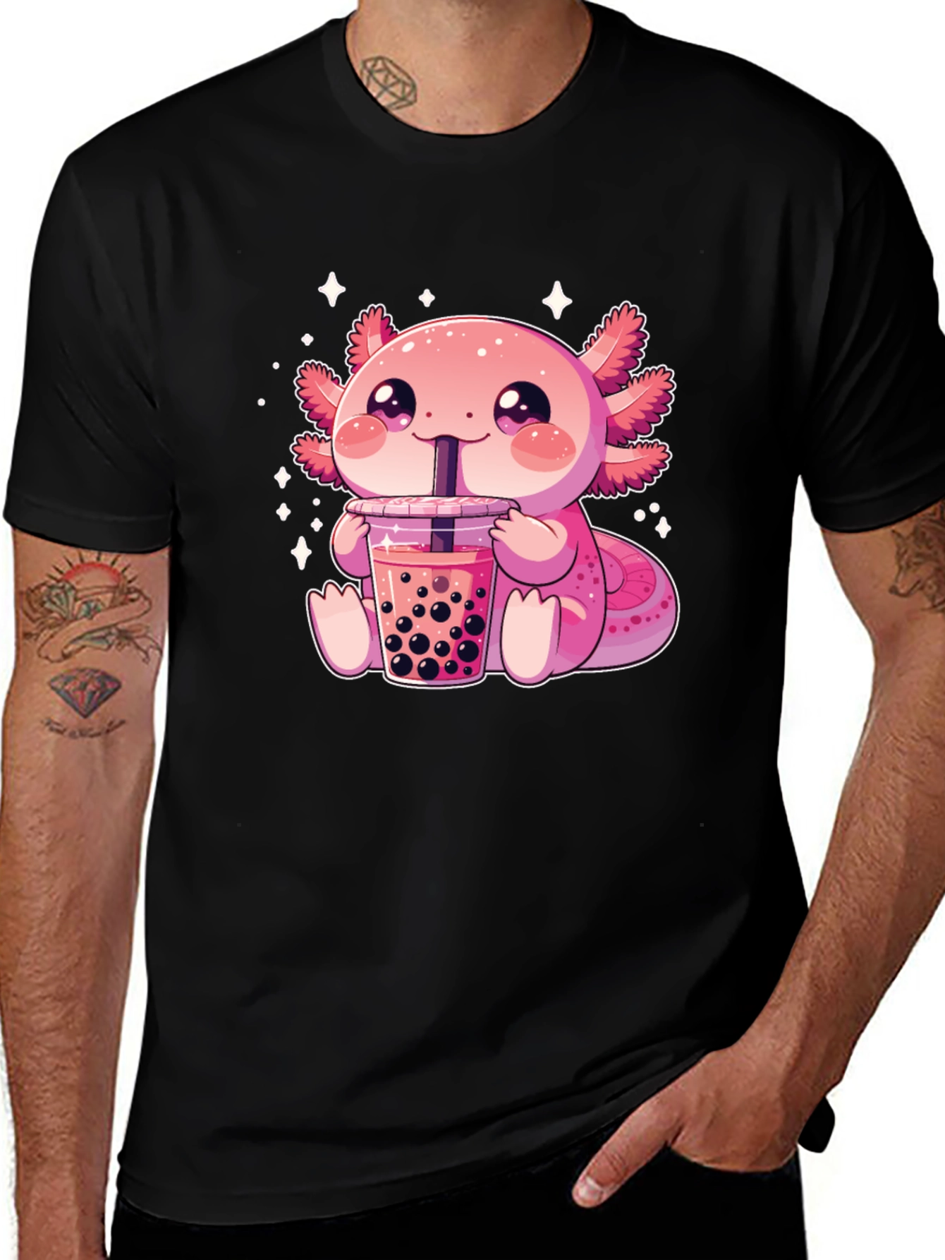 Axolotl Boba Tea Graphic T-Shirt