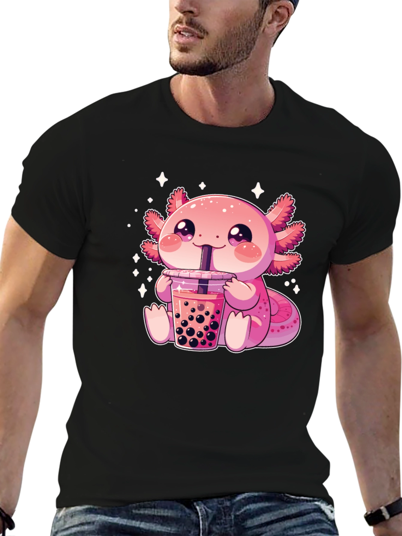 Axolotl Boba Tea Graphic T-Shirt