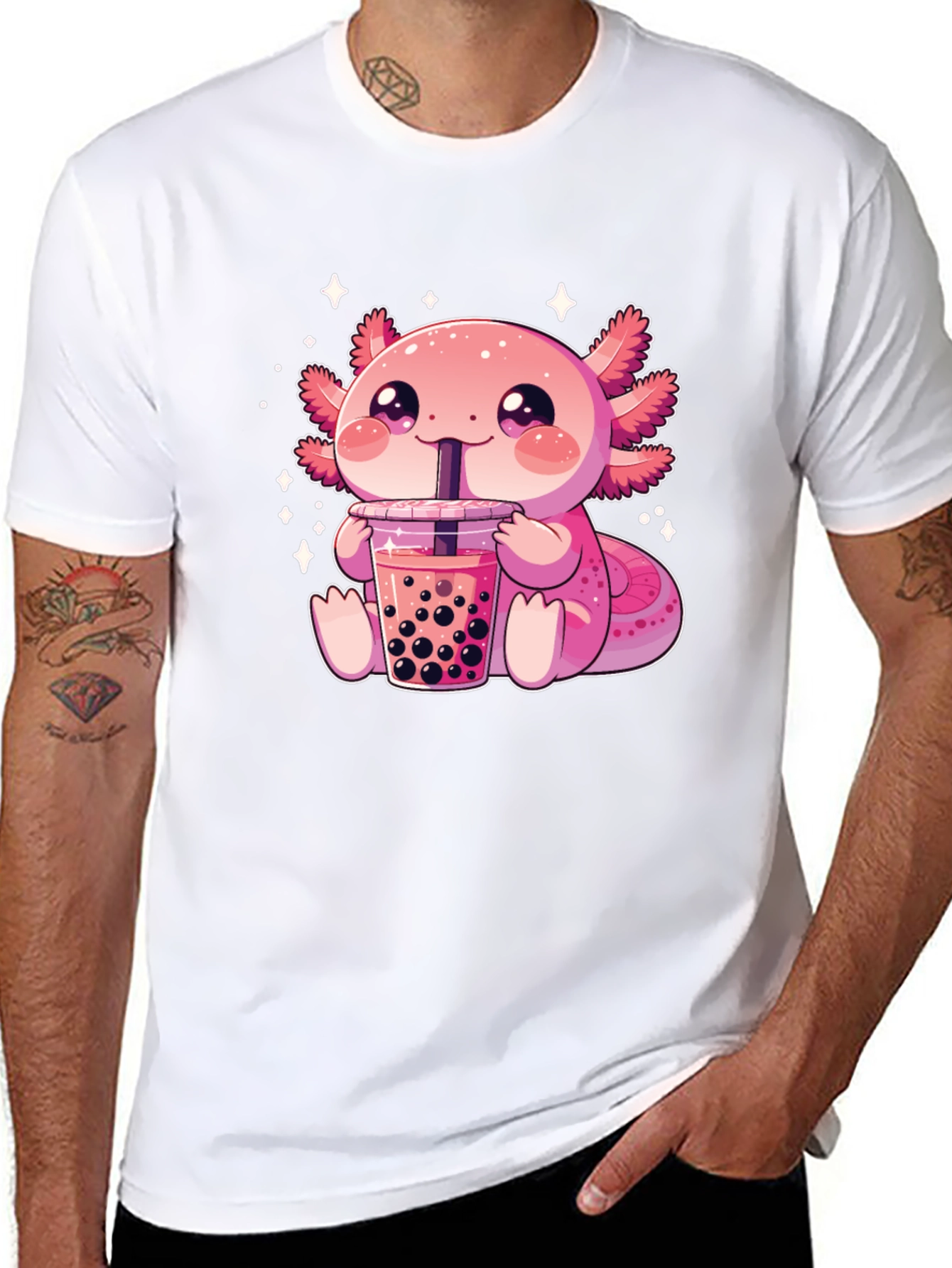 Axolotl Boba Tea Graphic T-Shirt