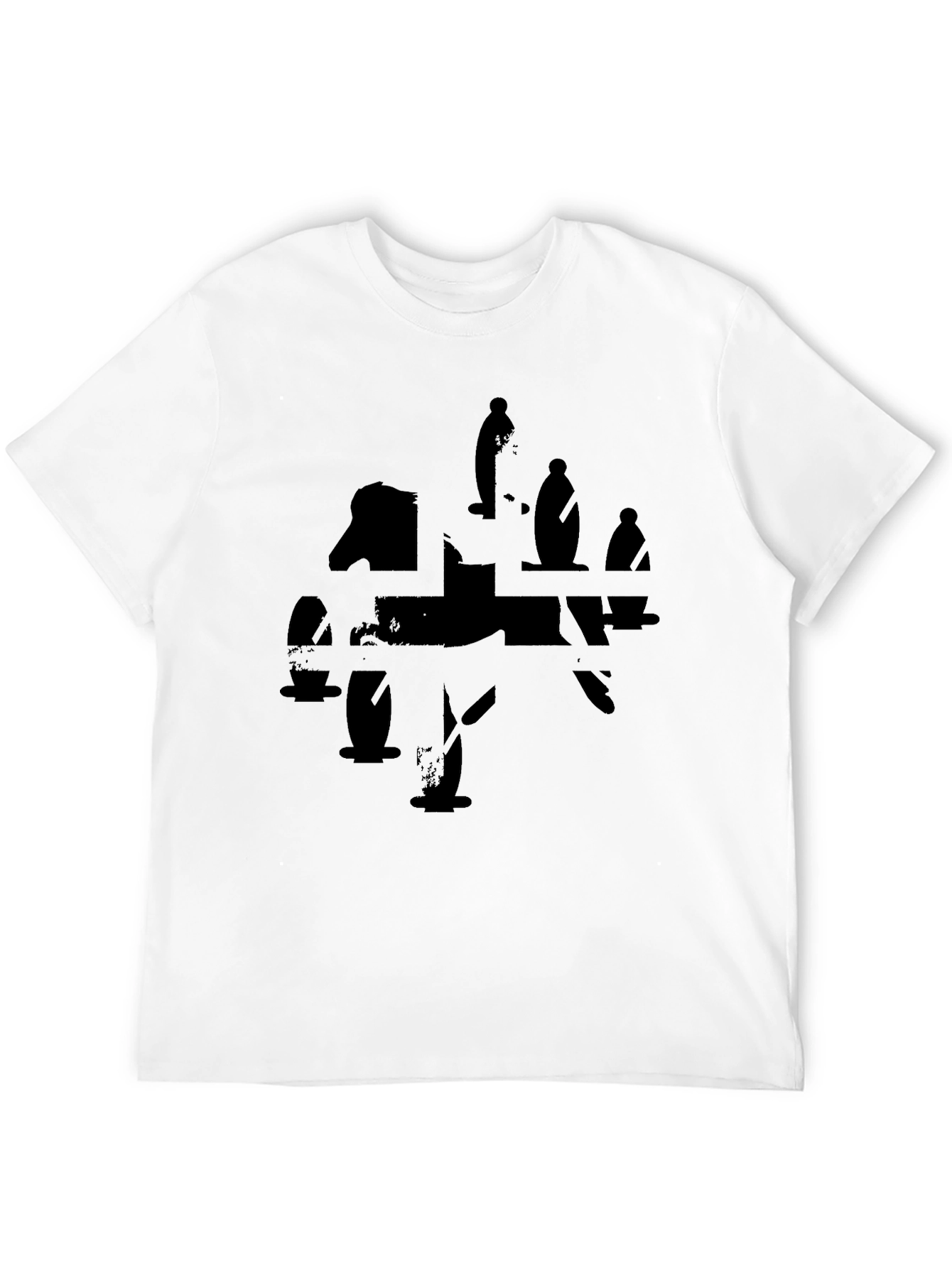 Abstract Silhouette Graphic Black T-Shirt