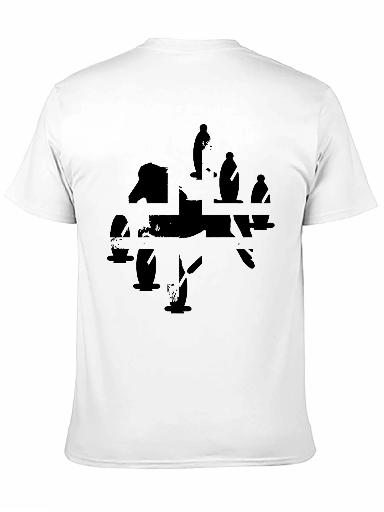 Abstract Silhouette Graphic Black T-Shirt