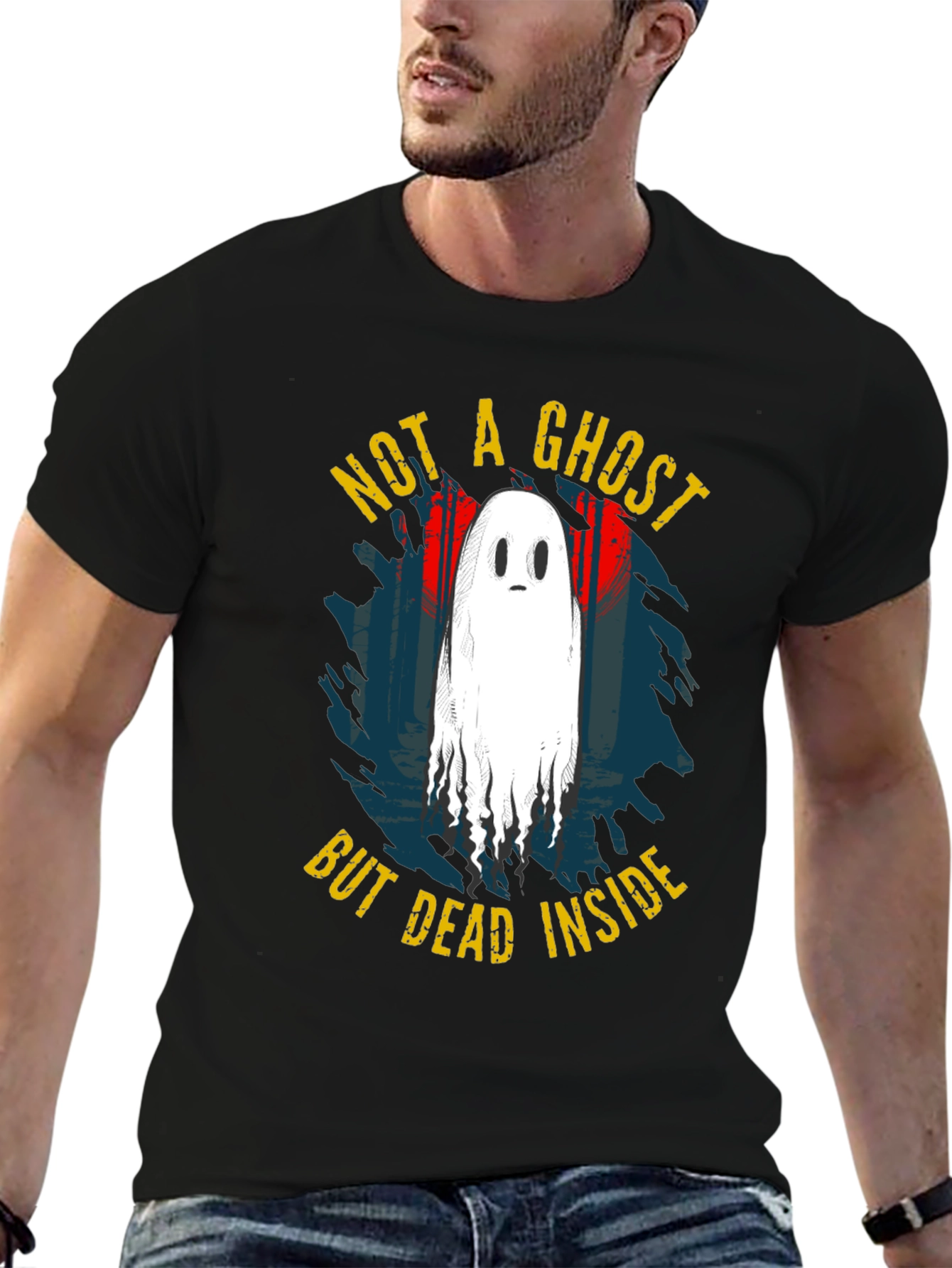 Not A Ghost But Dead Inside Black T-Shirt