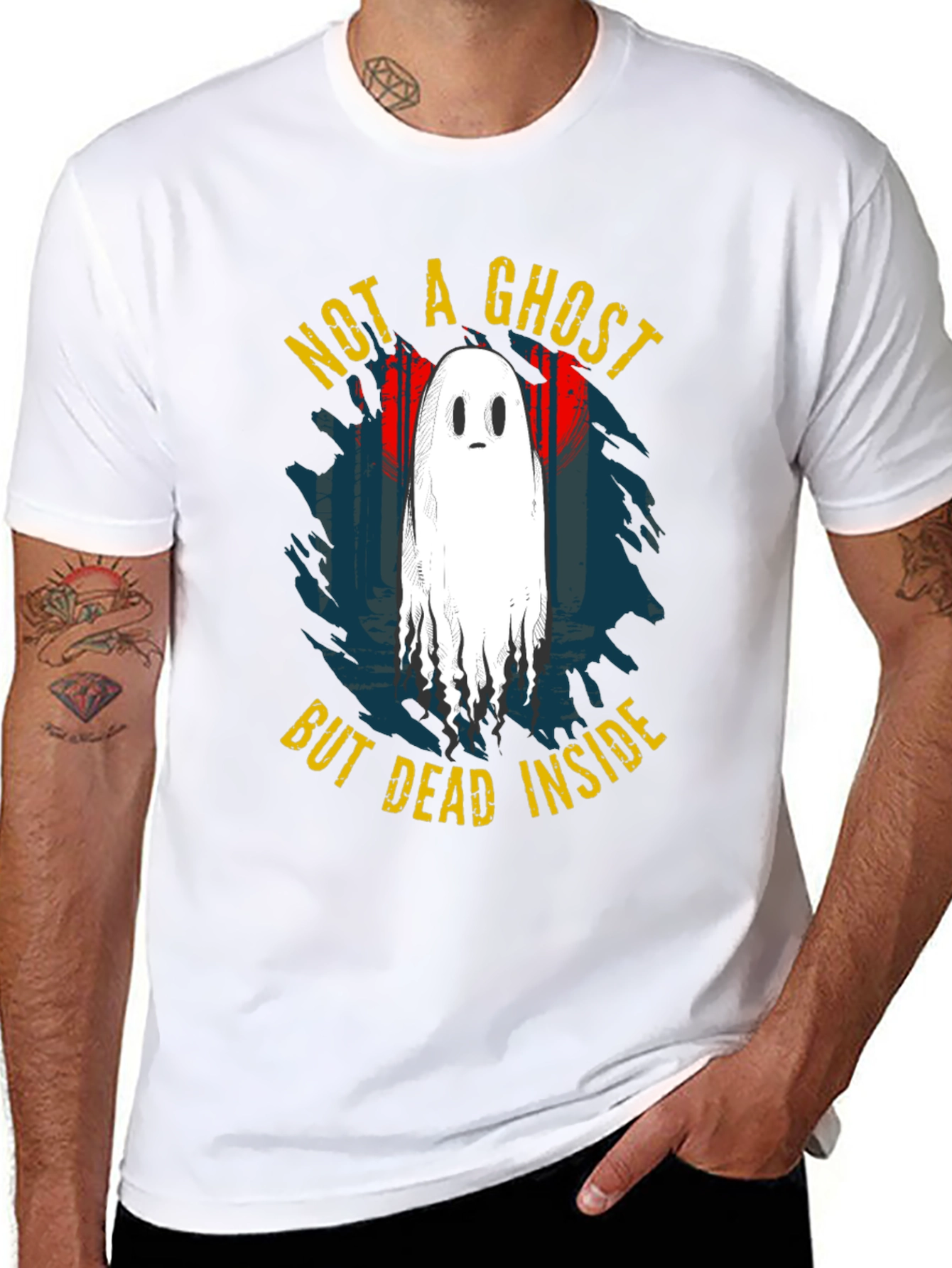 Not A Ghost But Dead Inside Black T-Shirt