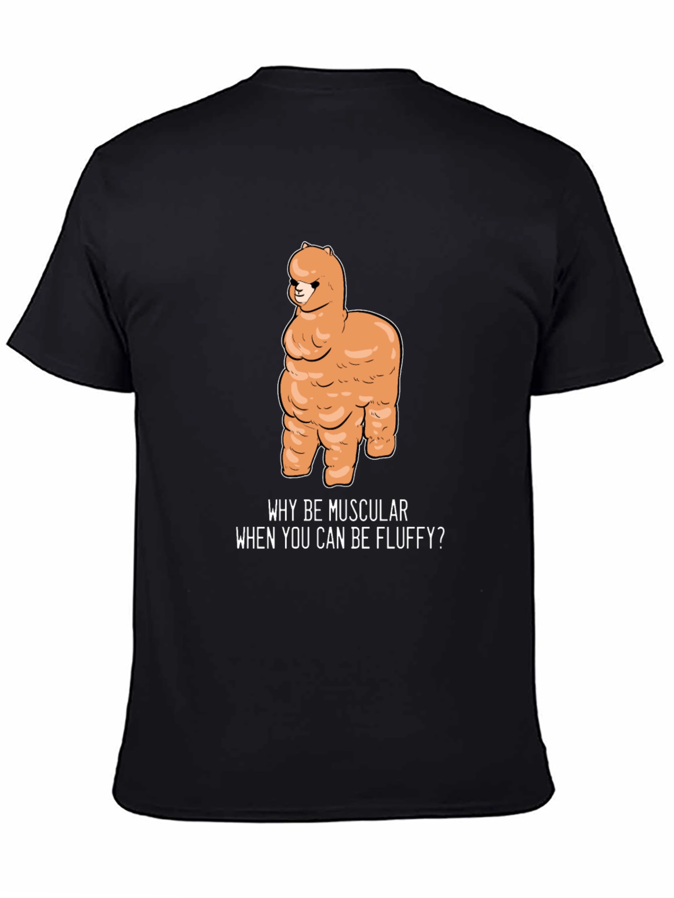 Fluffy Alpaca T-Shirt - Why Be Muscular?