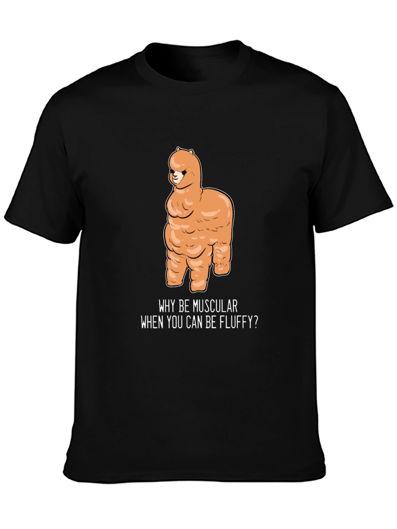 Fluffy Alpaca T-Shirt - Why Be Muscular?