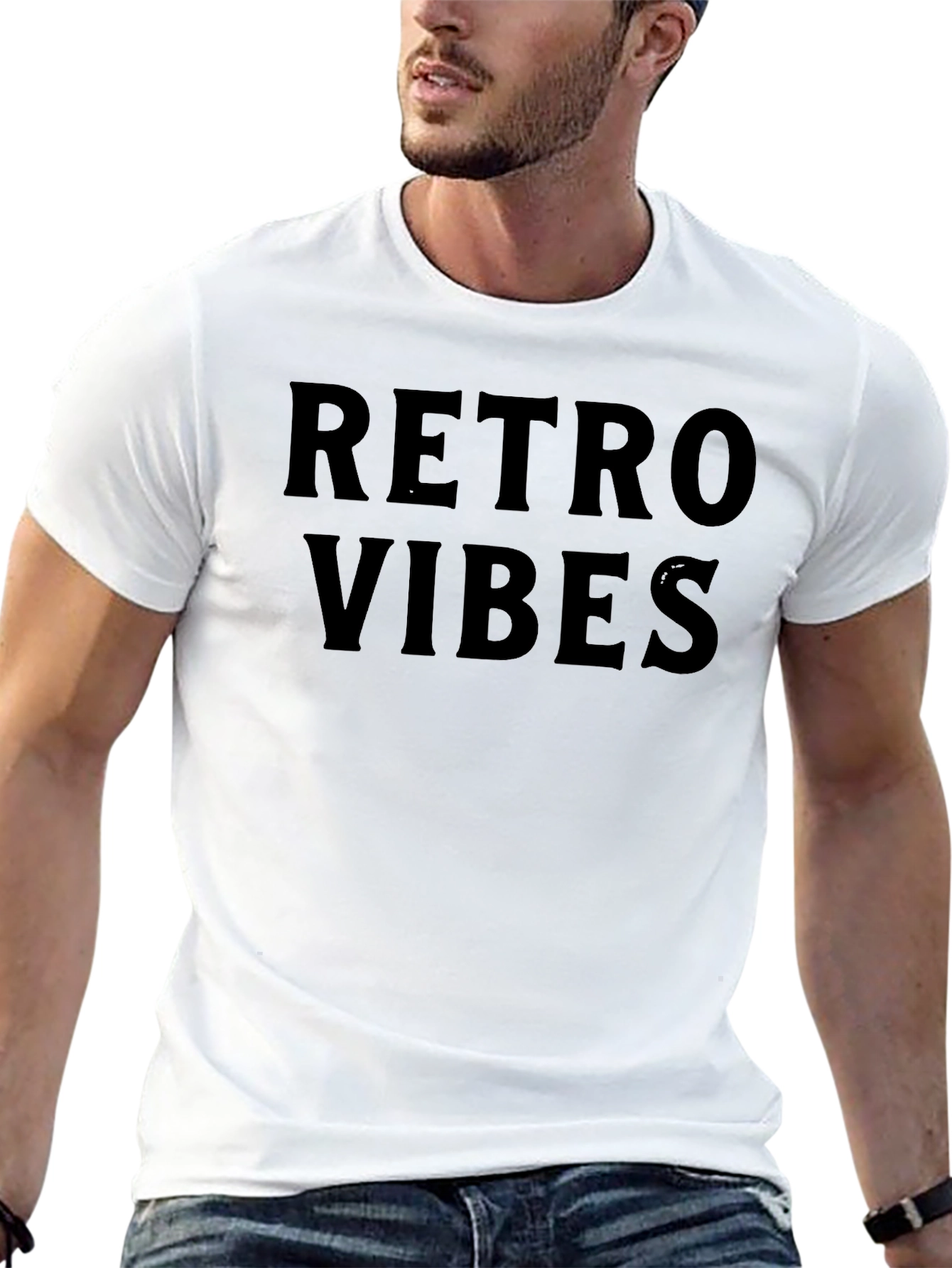 Retro Vibes Black Graphic Tee