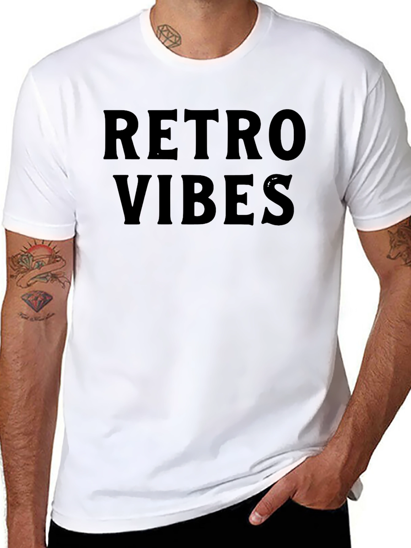 Retro Vibes Black Graphic Tee