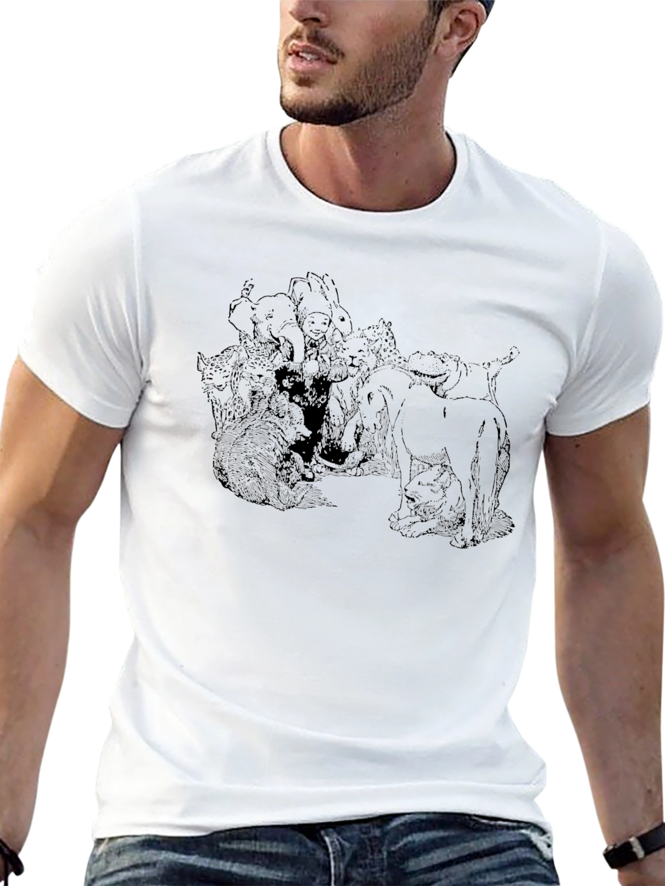 Mens Graphic Print Crew Neck T-Shirt