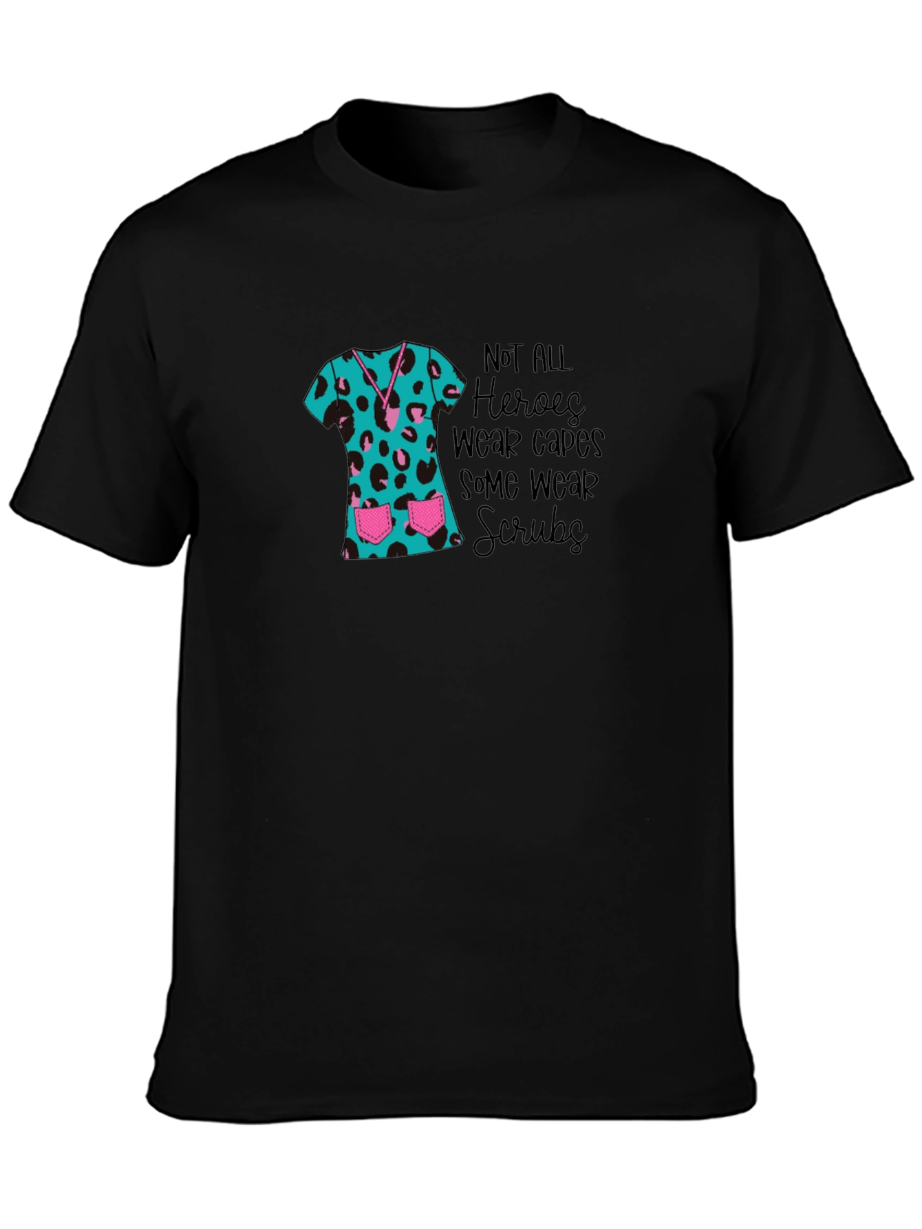 Hero Scrubs Tee - Leopard Print Medical Apparel