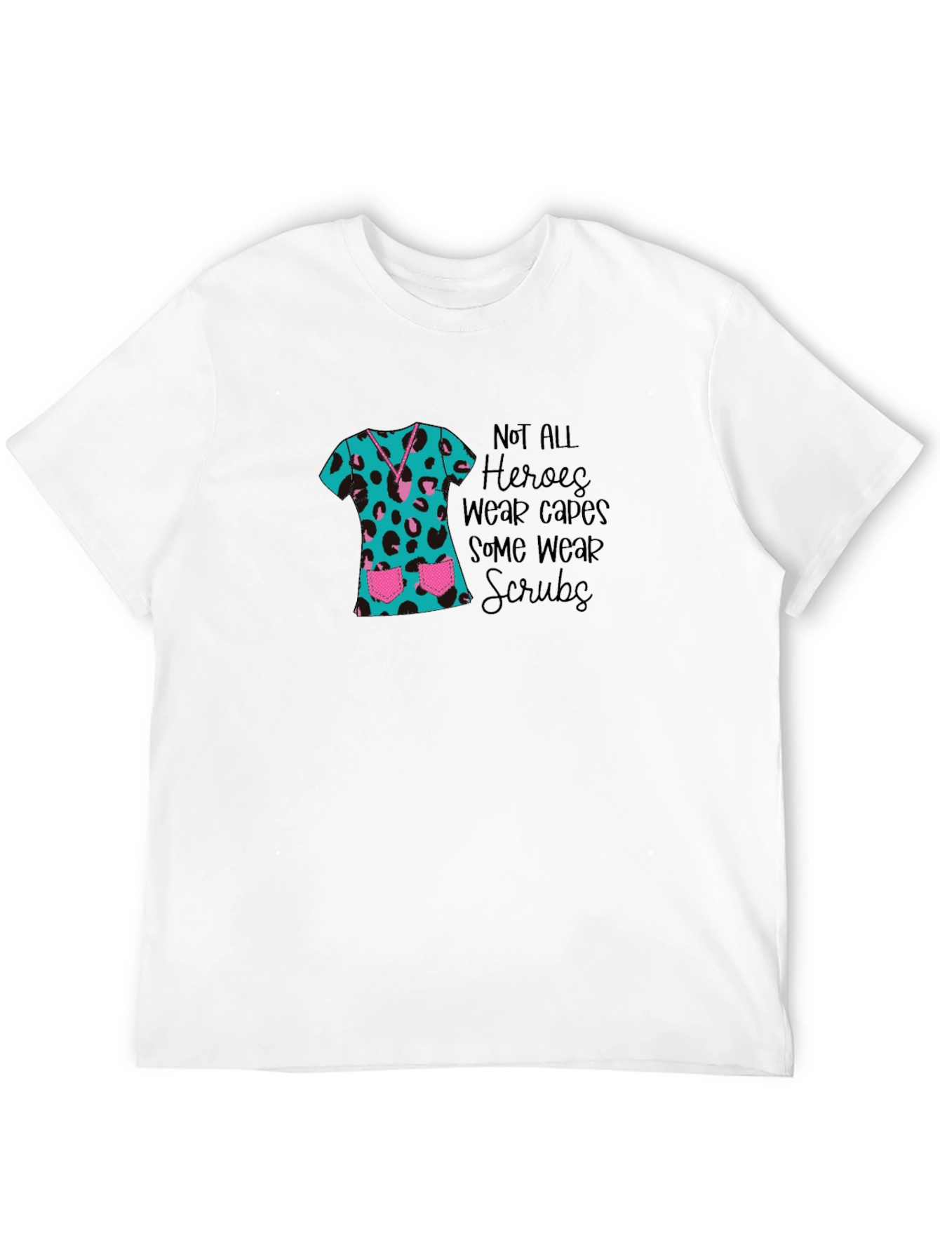 Hero Scrubs Tee - Leopard Print Medical Apparel