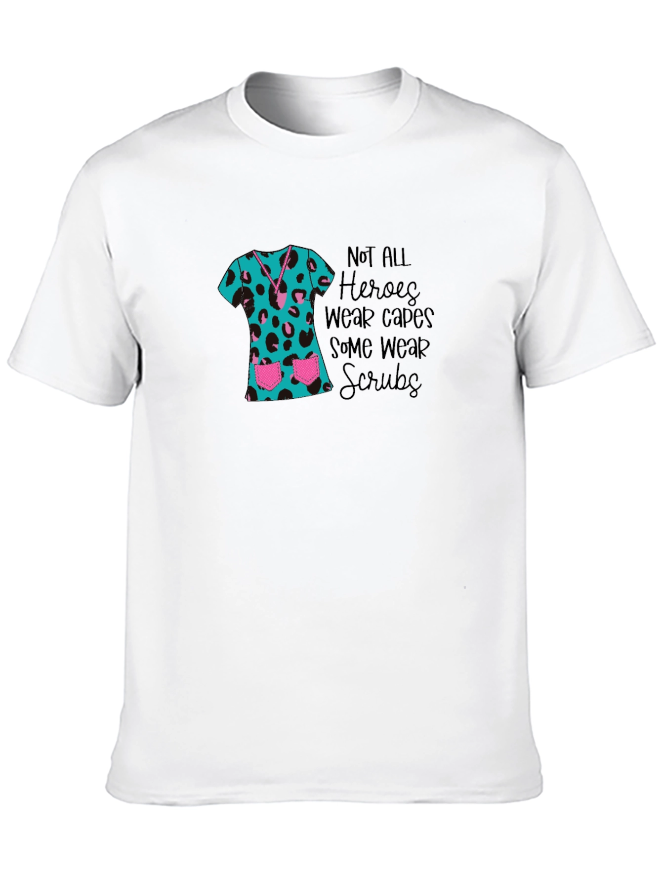 Hero Scrubs Tee - Leopard Print Medical Apparel