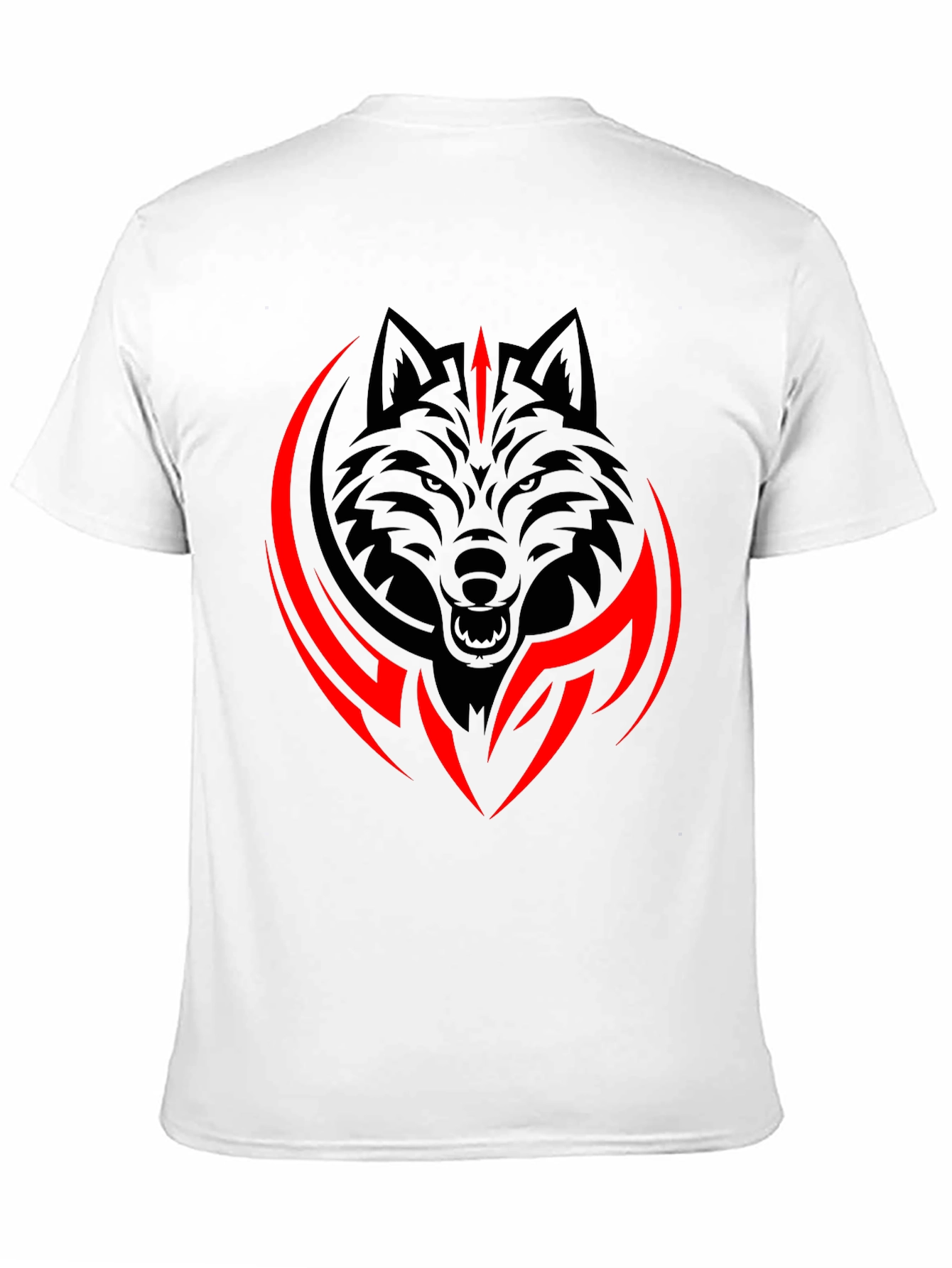 Black Wolf Graphic Tee - Tribal Style