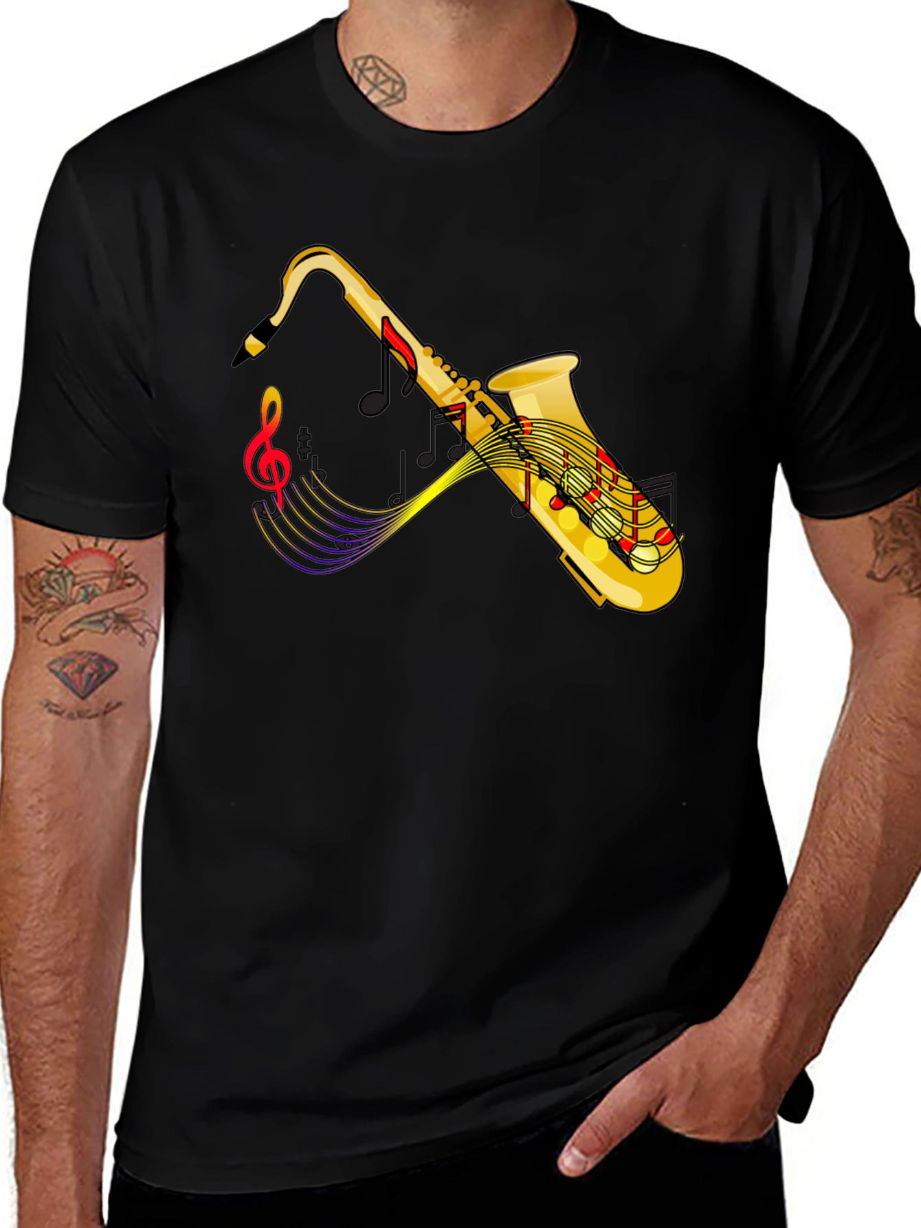 Saxophone Music Graphic T-Shirt for Musicians