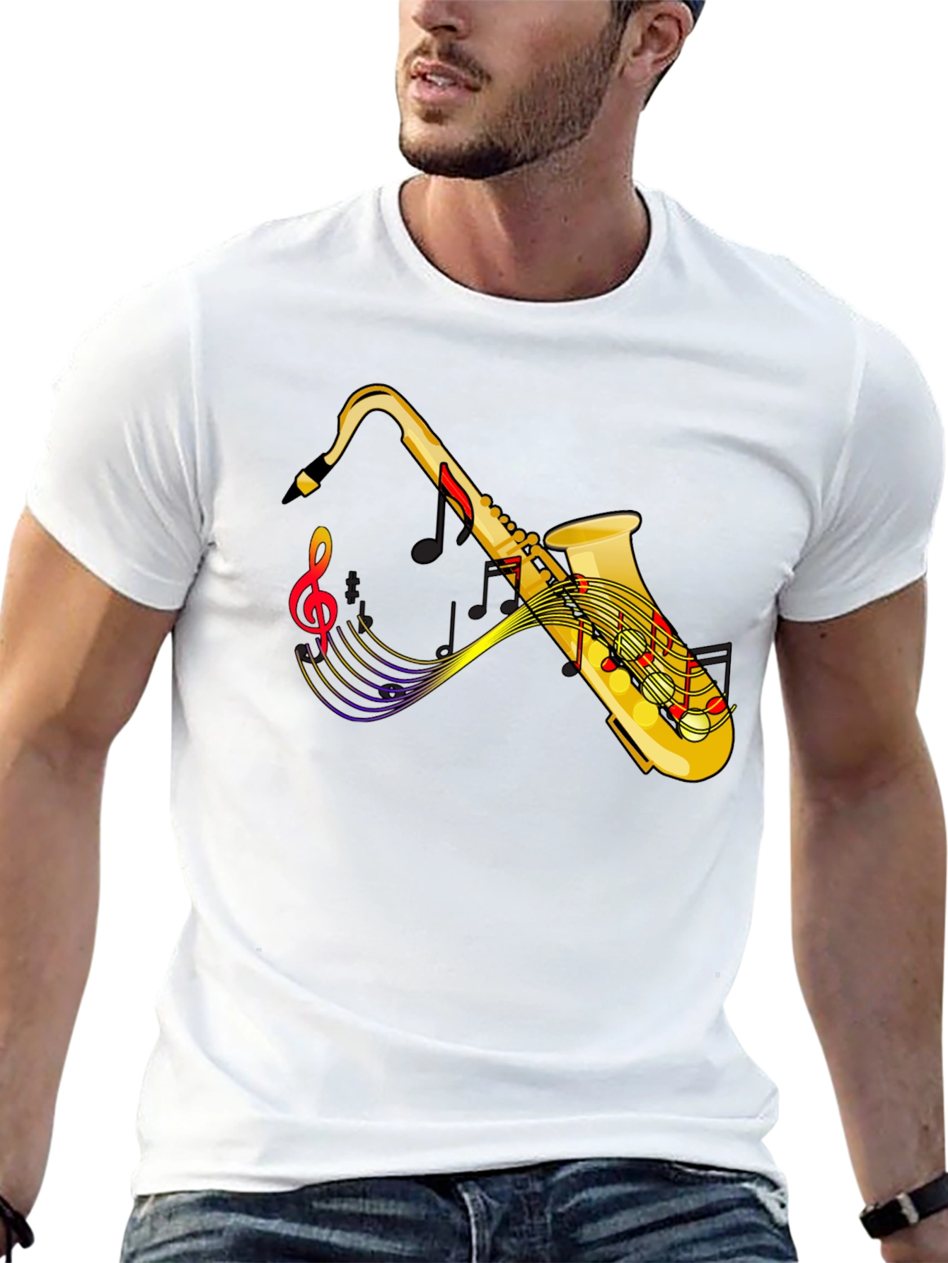 Saxophone Music Graphic T-Shirt for Musicians