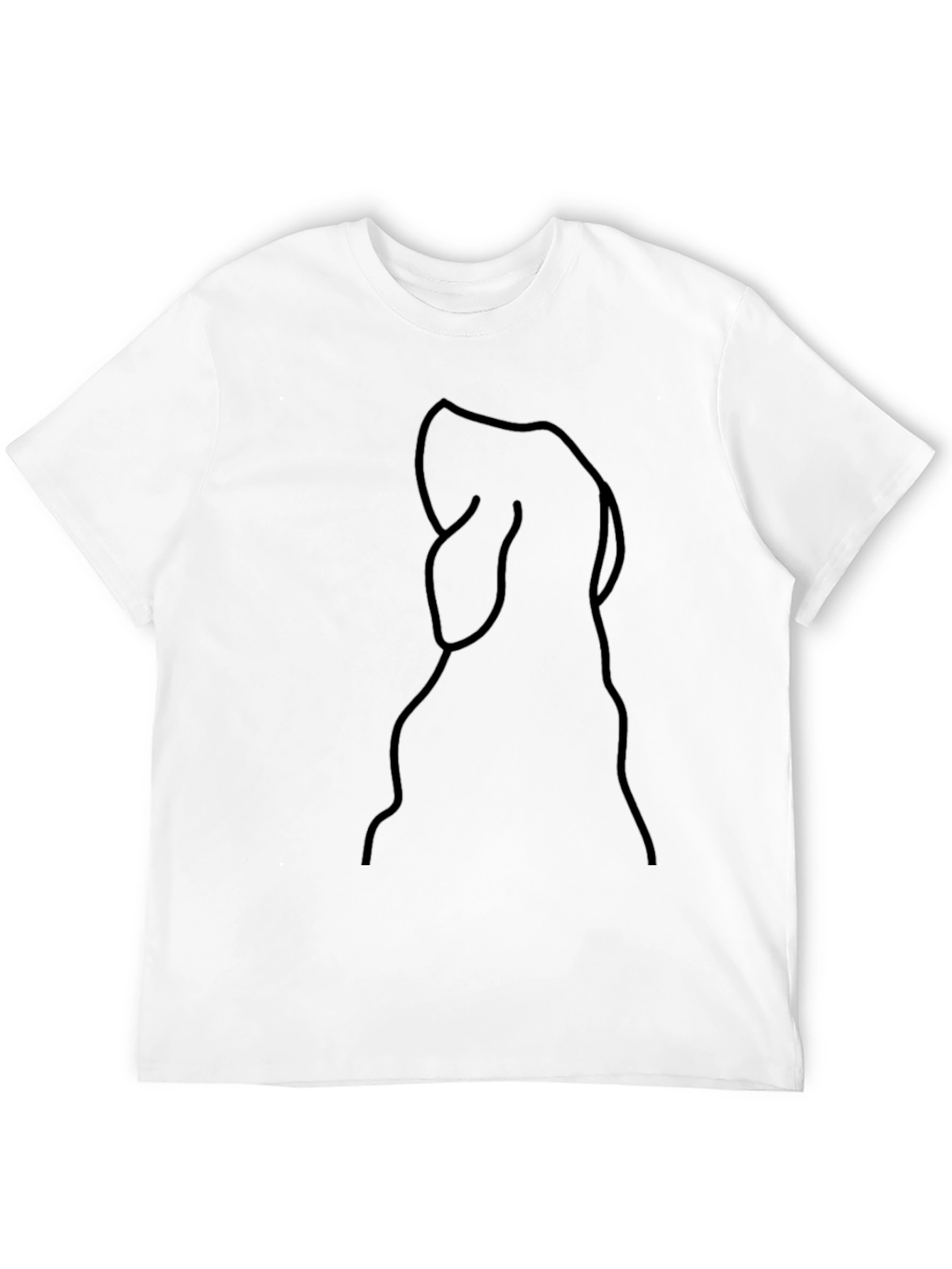 Minimalist Dog Line Art Black T-Shirt