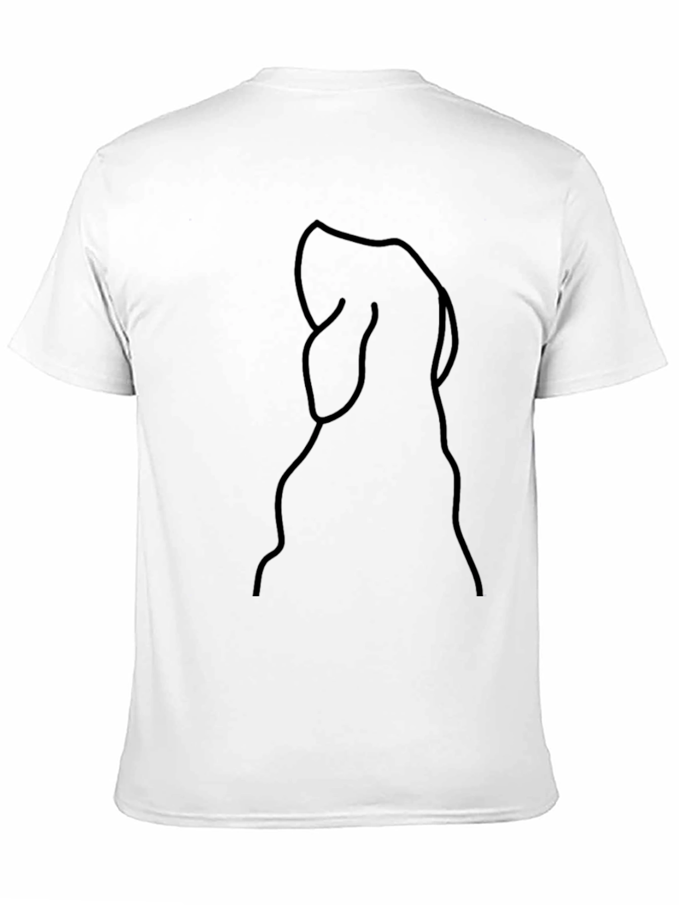 Minimalist Dog Line Art Black T-Shirt