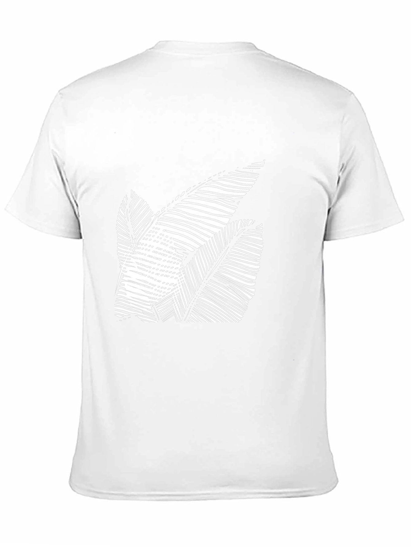 Abstract Leaf Design Black T-Shirt