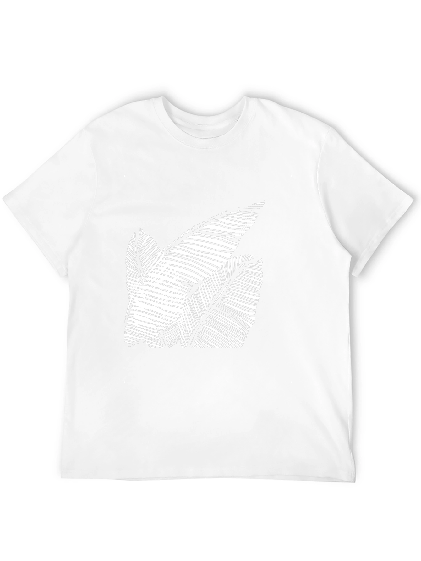 Abstract Leaf Design Black T-Shirt
