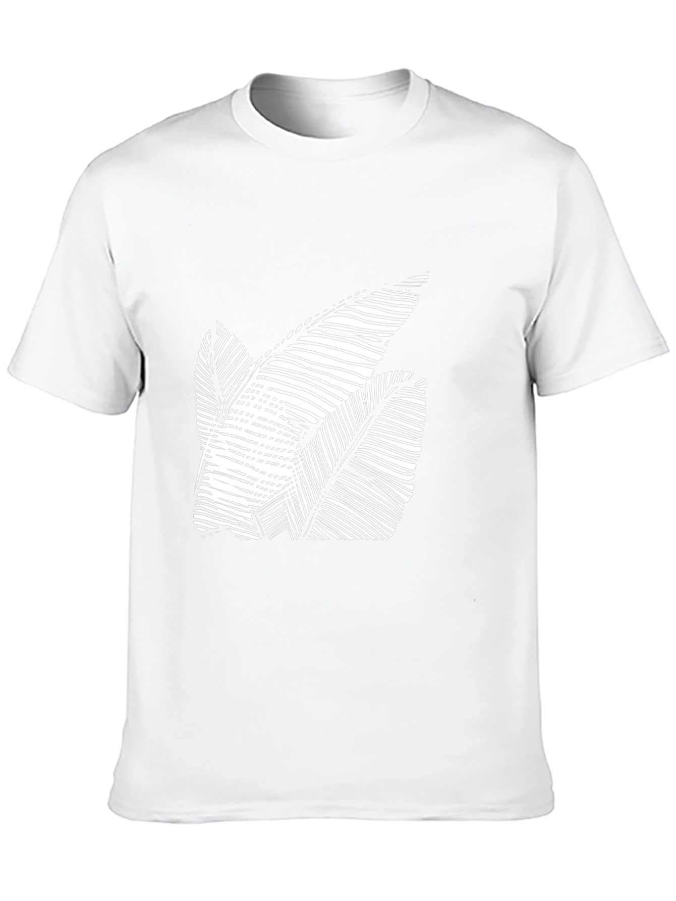 Abstract Leaf Design Black T-Shirt