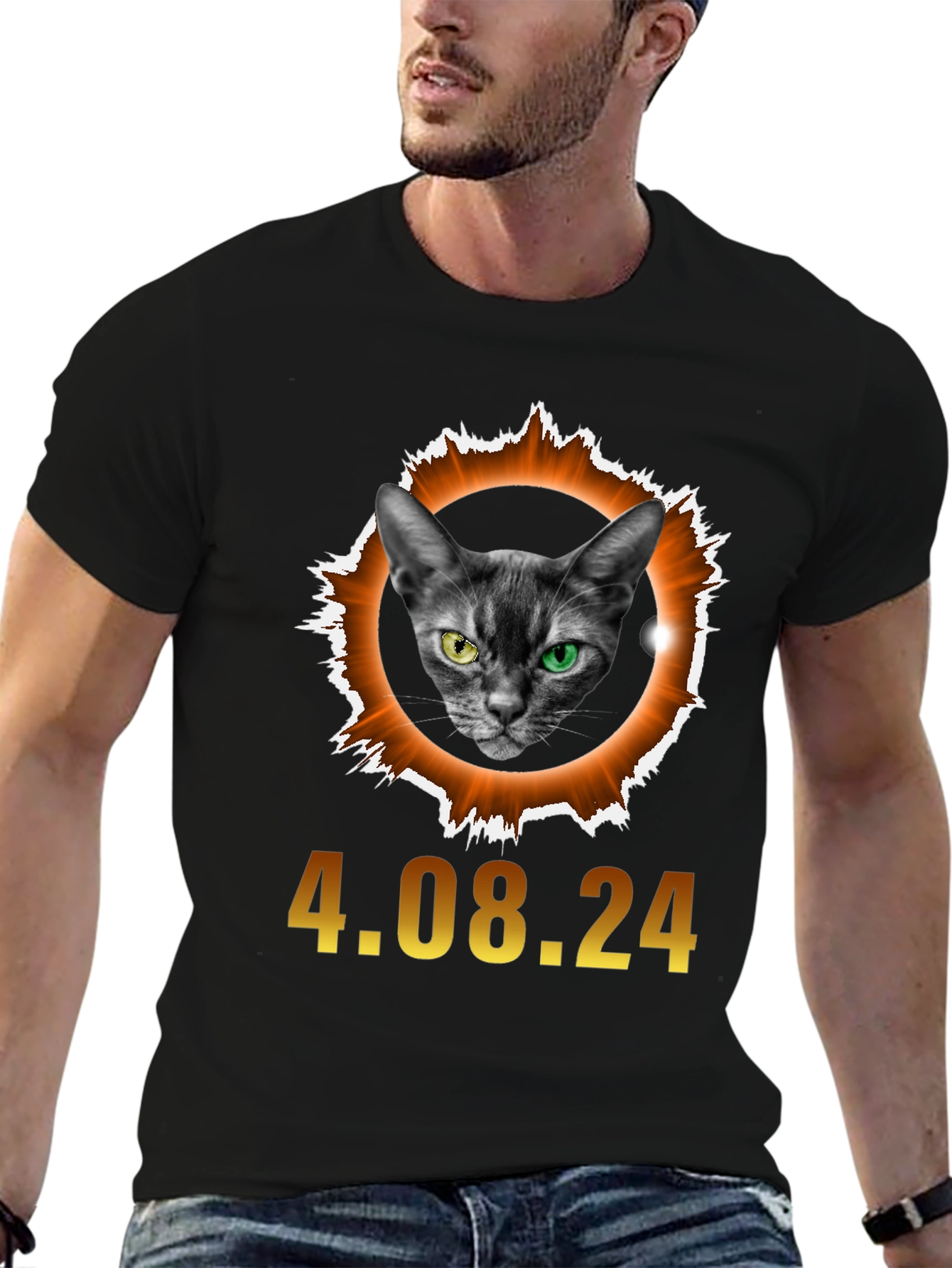 Eclipse Cat T-Shirt - April 8th 2024 Solar Event