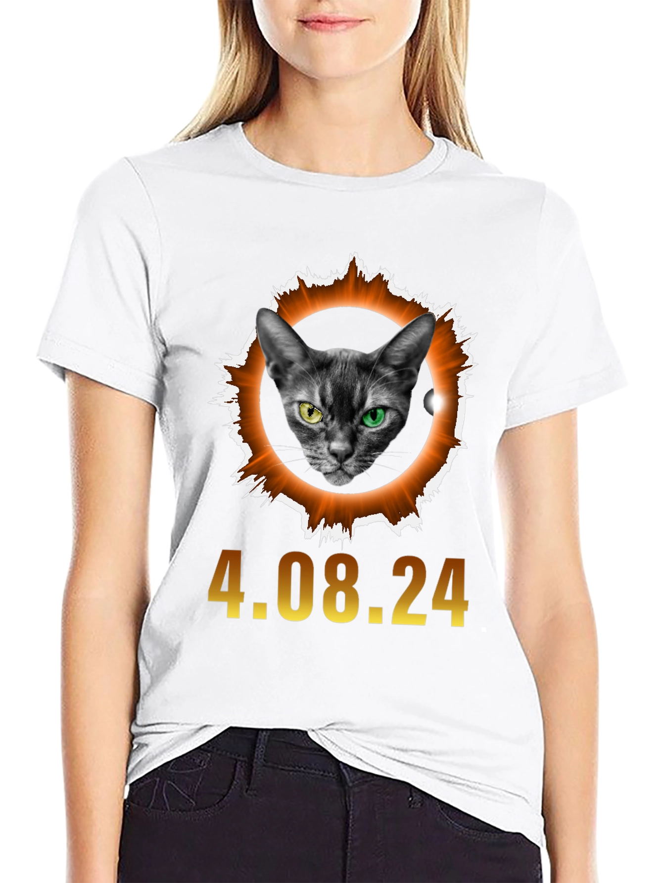 Eclipse Cat T-Shirt - April 8th 2024 Solar Event
