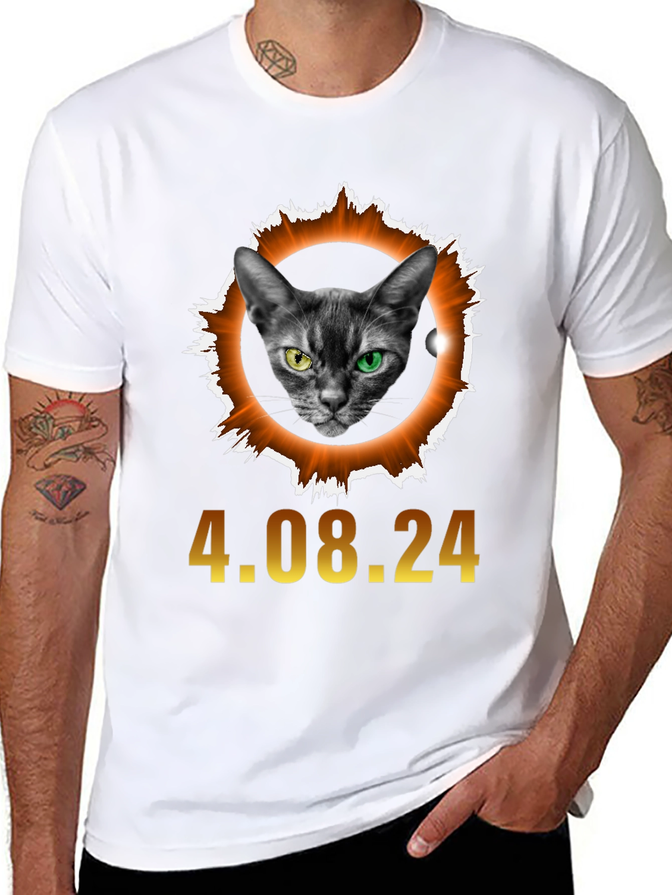 Eclipse Cat T-Shirt - April 8th 2024 Solar Event