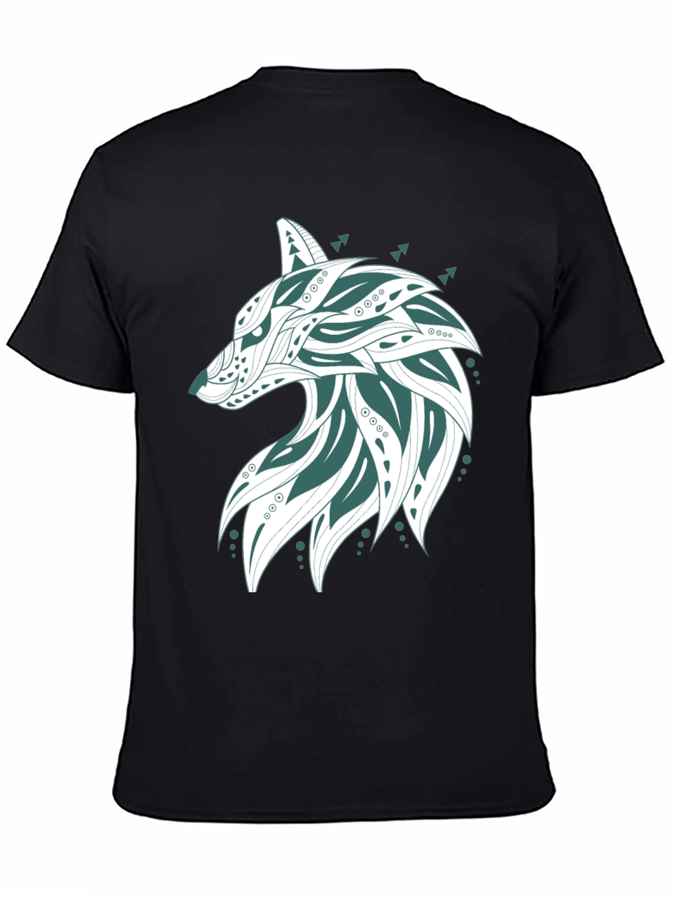 Wolf Graphic Print Tee - Mens Black T-Shirt