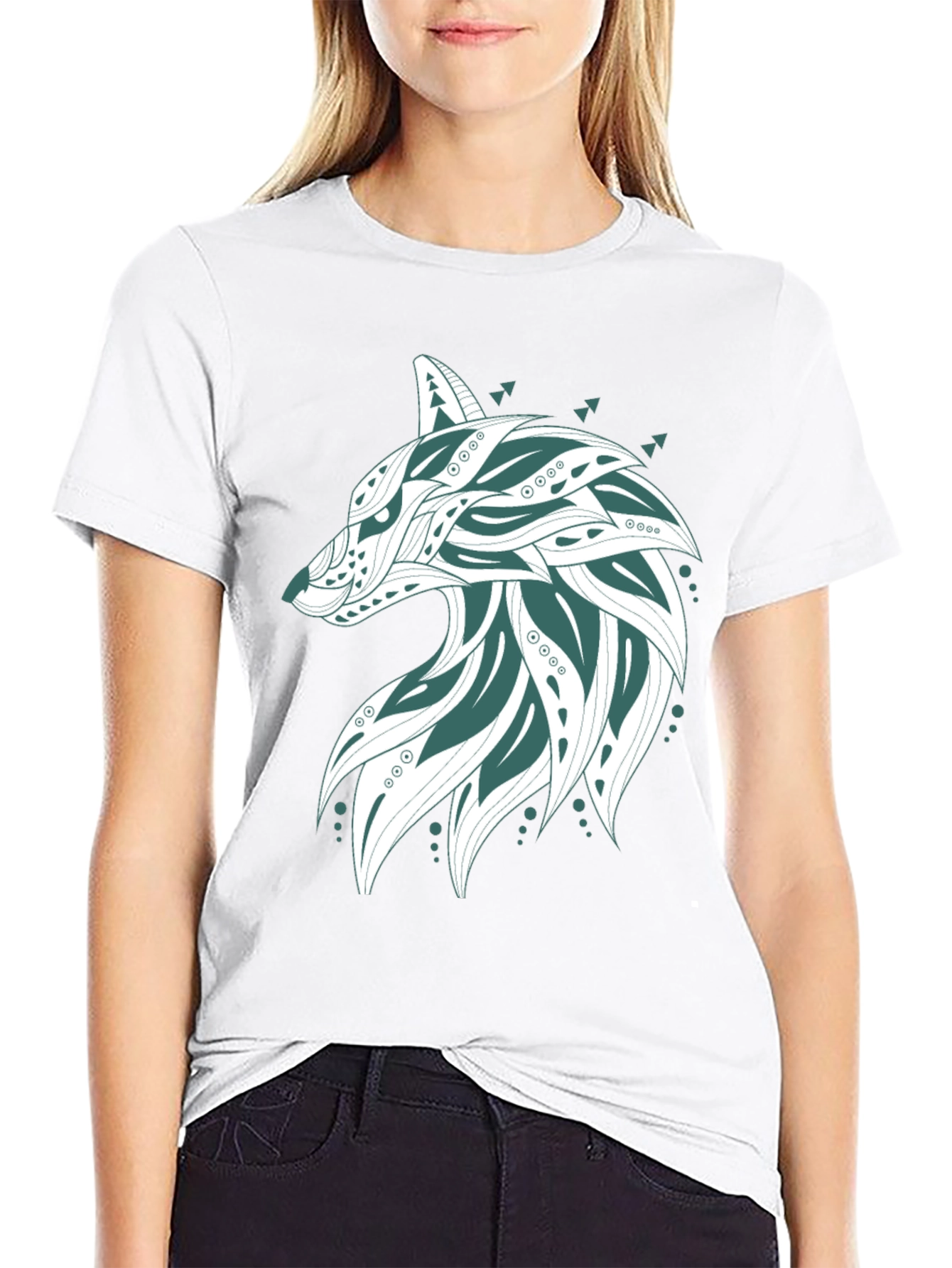 Wolf Graphic Print Tee - Mens Black T-Shirt