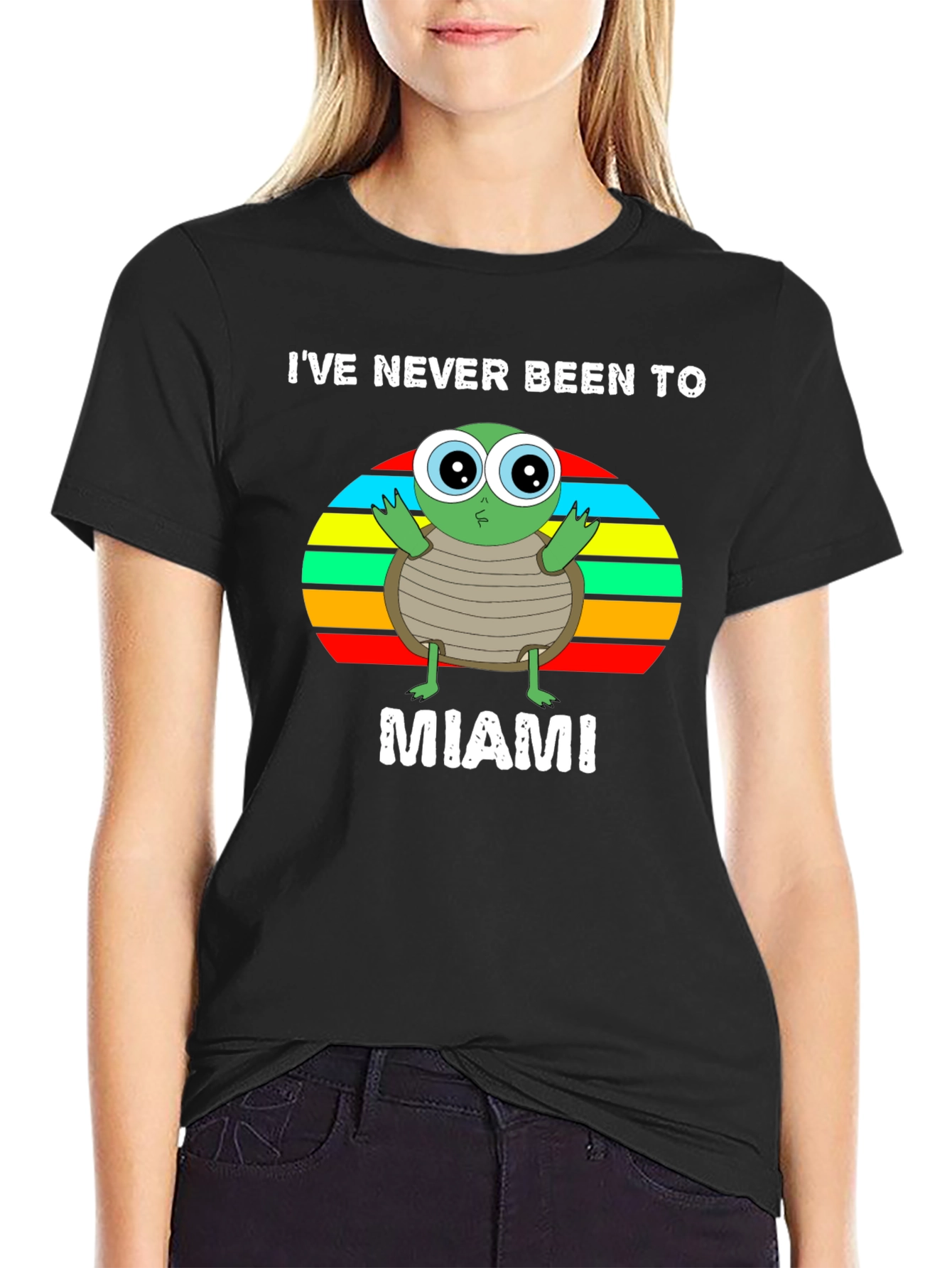Ive Never Been To Miami Turtle Graphic T-Shirt
