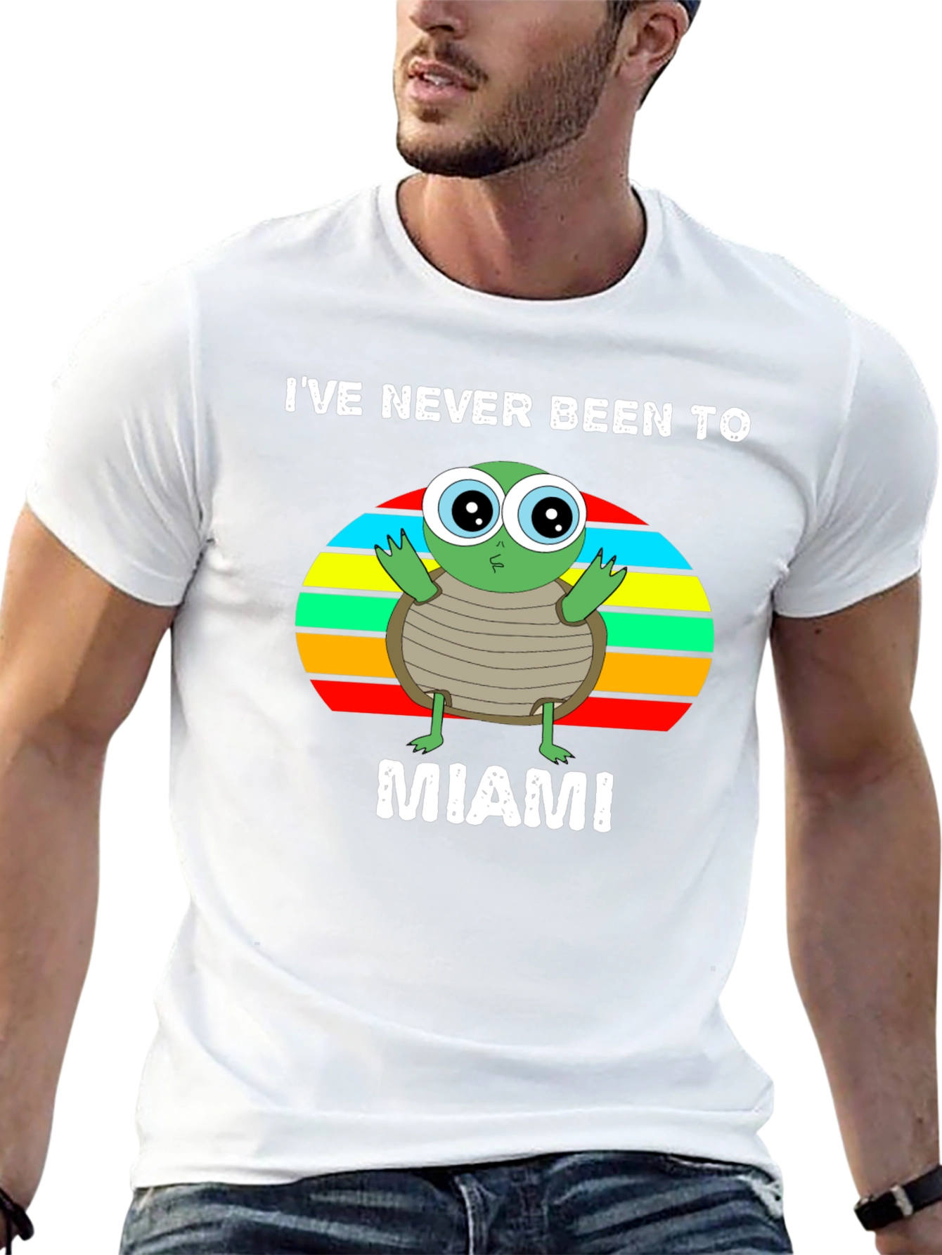Ive Never Been To Miami Turtle Graphic T-Shirt
